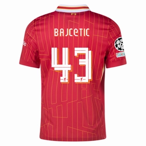 Nike Liverpool Stefan Bajčetić Home Jersey w/ Champions League Patches 24/25 (Gym Red/Chrome Yellow)