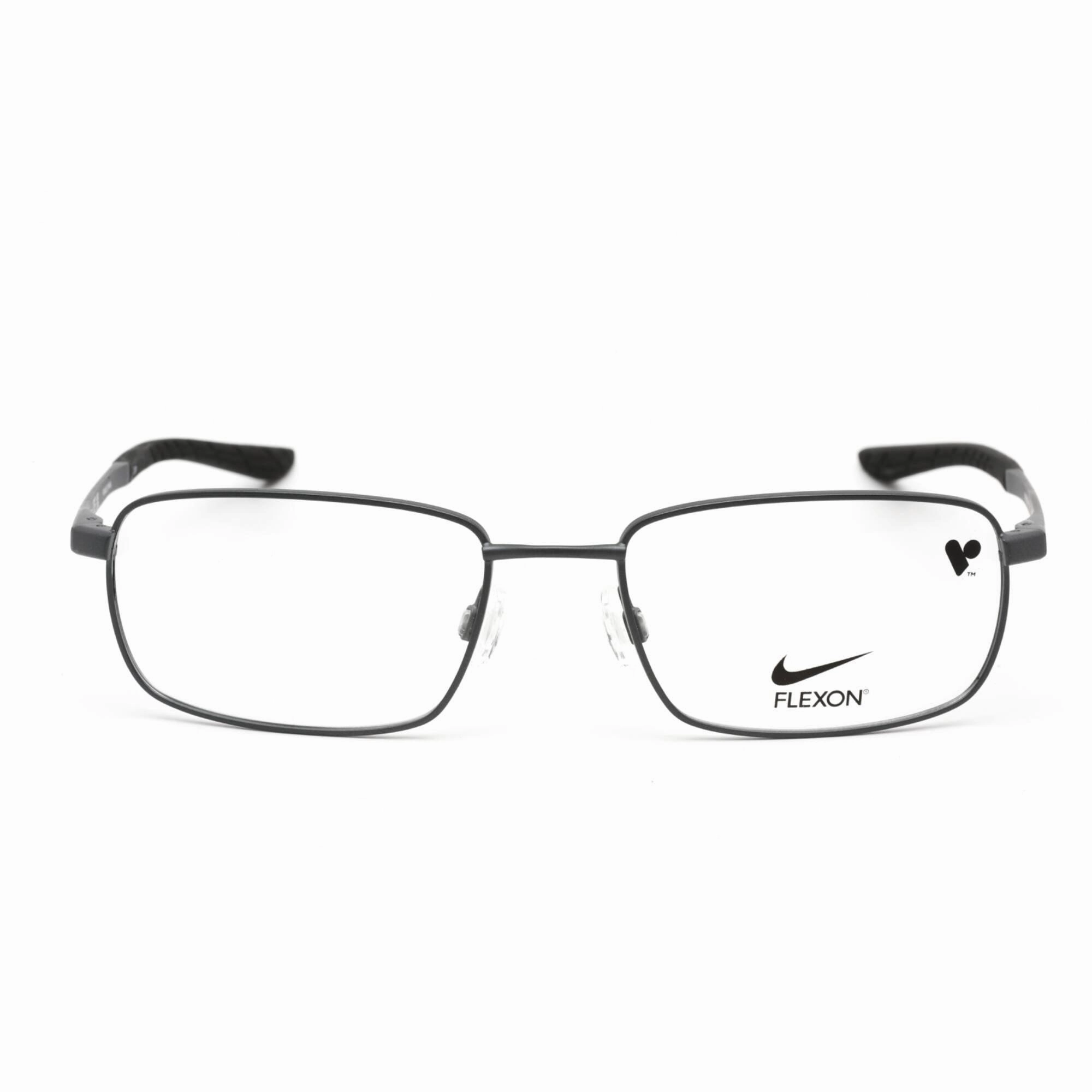 Nike Men's Eyeglasses - Clear Lens Black Metal Rectangular Shape Frame | 4294 071