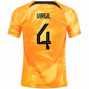 Nike Netherlands Virgil Van Dijk Home Jersey 22/23 (Laser Orange/Black)