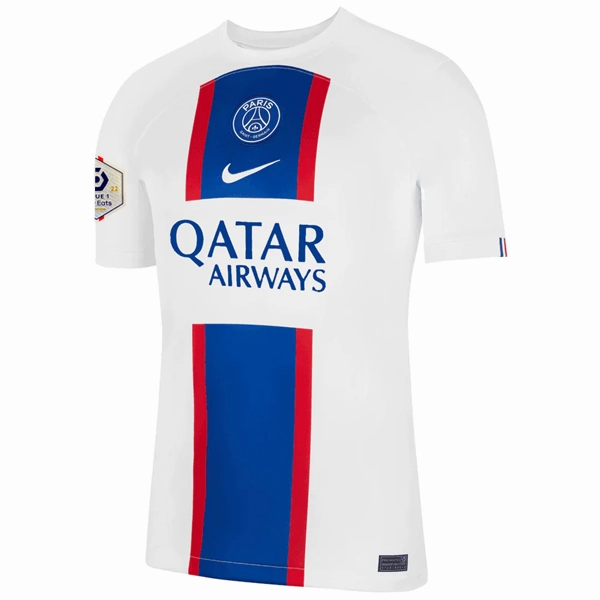 Nike Paris Saint-Germain Kylian Mbappe Third Jersey w/ Ligue 1 Champion Patch 22/23 (White/Old Royal)