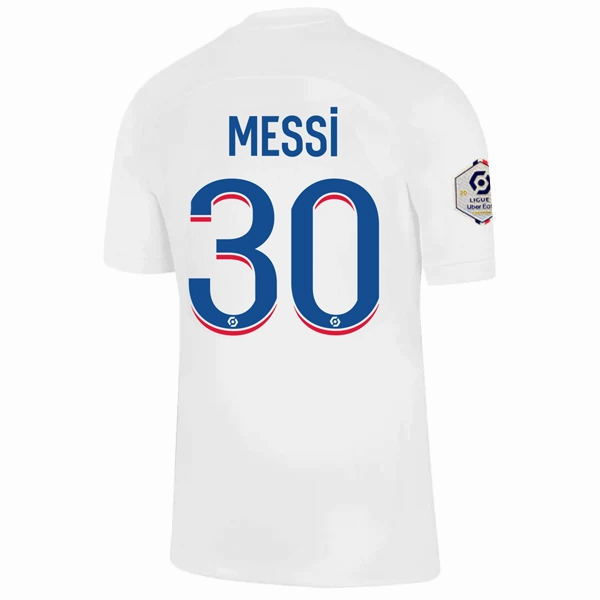Nike Paris Saint-Germain Lionel Messi Third Jersey w/ Ligue 1 Champion Patch 22/23 (White/Old Royal)