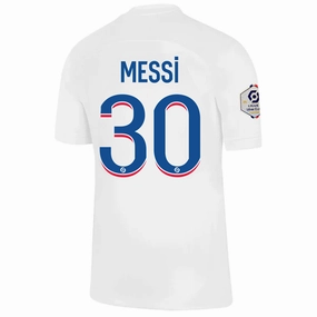 Nike Paris Saint-Germain Lionel Messi Third Jersey w/ Ligue 1 Champion Patch 22/23 (White/Old Royal)