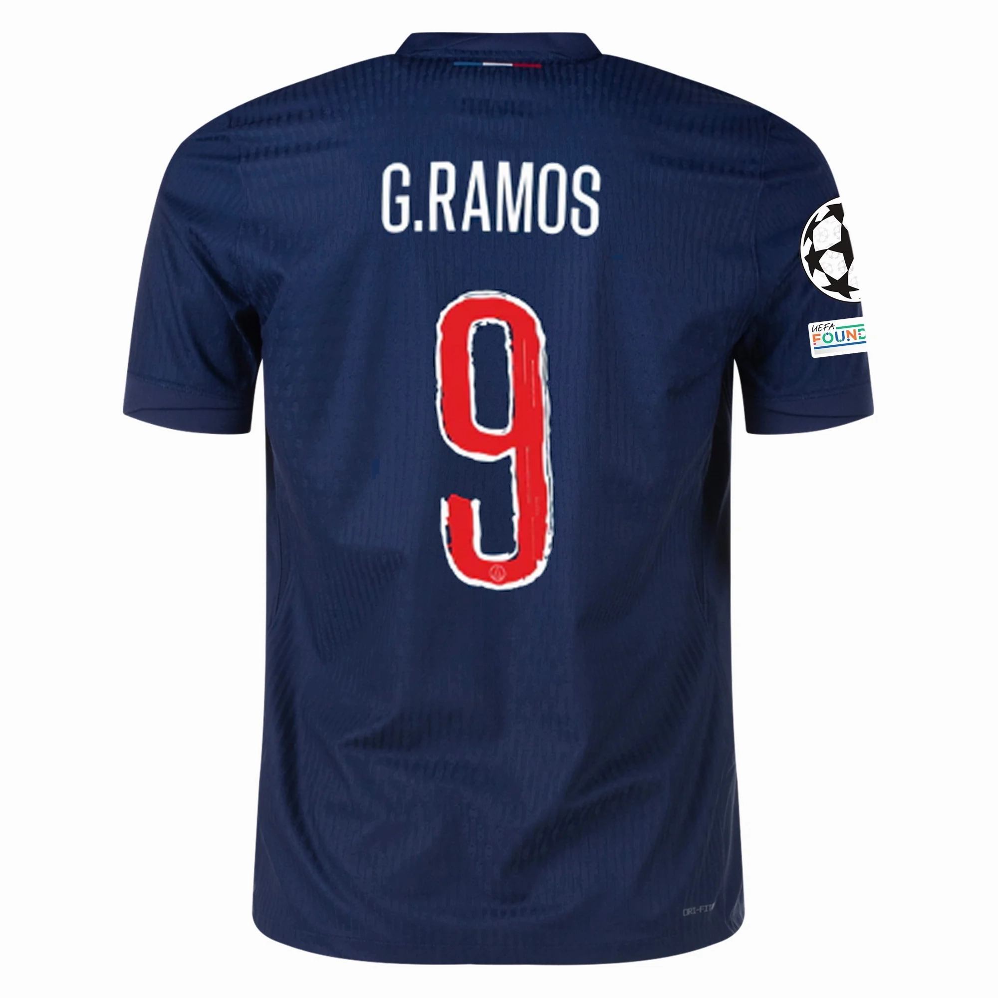 Nike Paris Saint-Germain Match Authentic Gonçalo Ramos Home Jersey w/ Champions League Patches 24/25 (Midnight Navy/White)