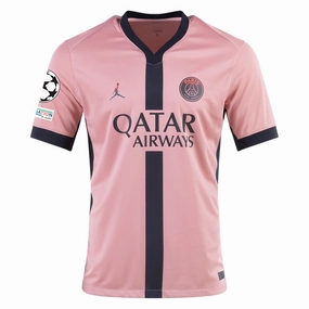 Nike Paris Saint-Germain Third Jersey w/ Champions League Patches 24/25 (Rust Pink/Black)