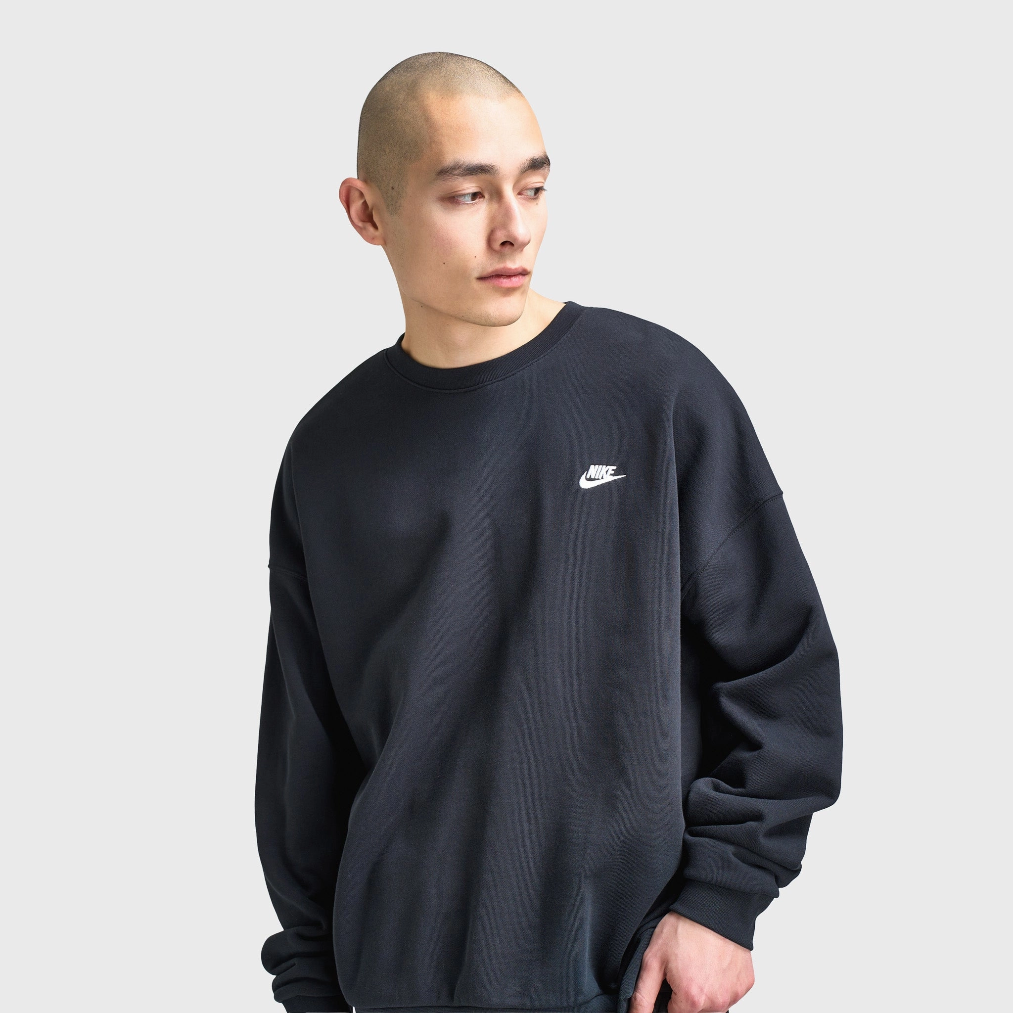 Nike Sportswear Club Fleece Oversized Crewneck Black / White