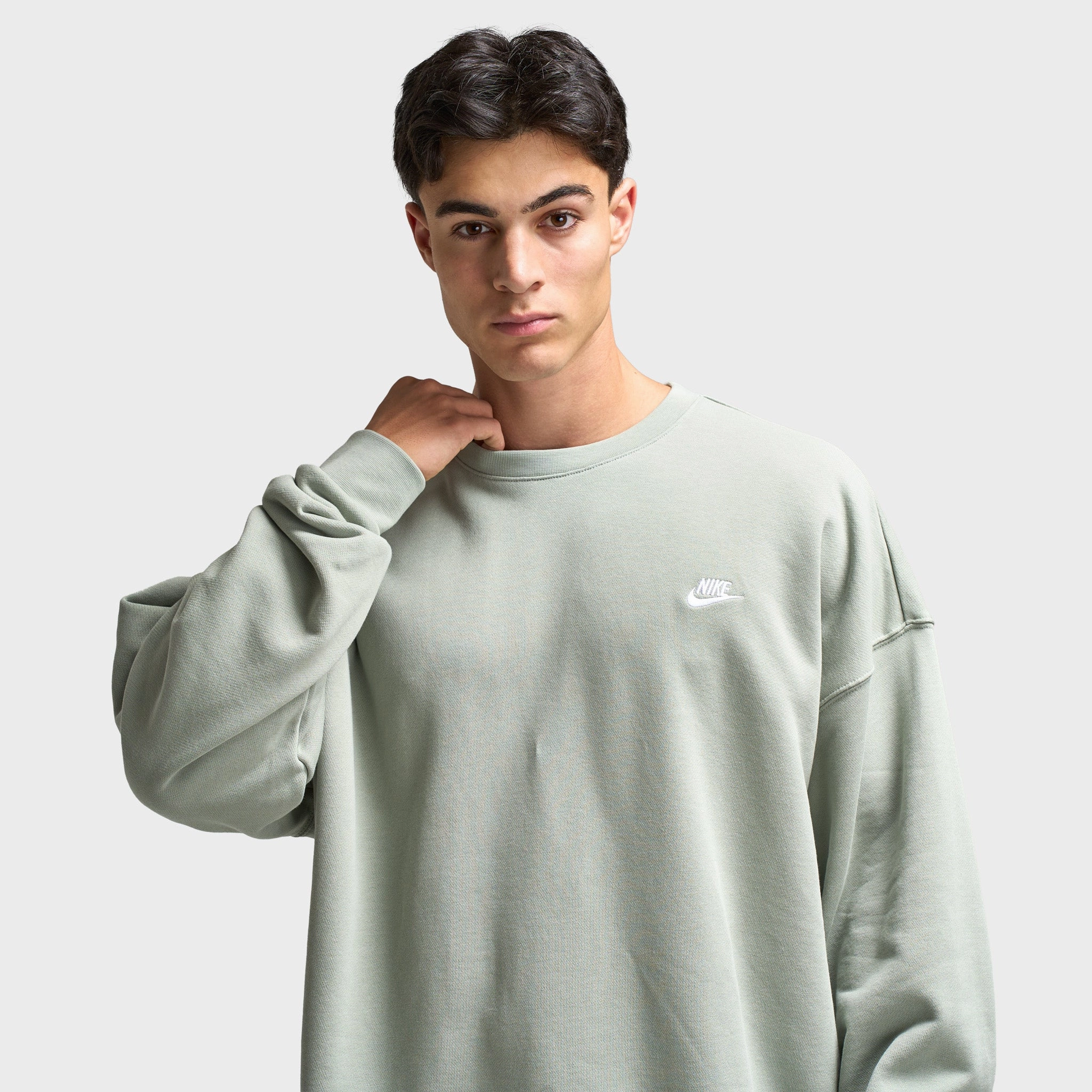 Nike Sportswear Club Fleece Oversized Crewneck Jade Horizon / White