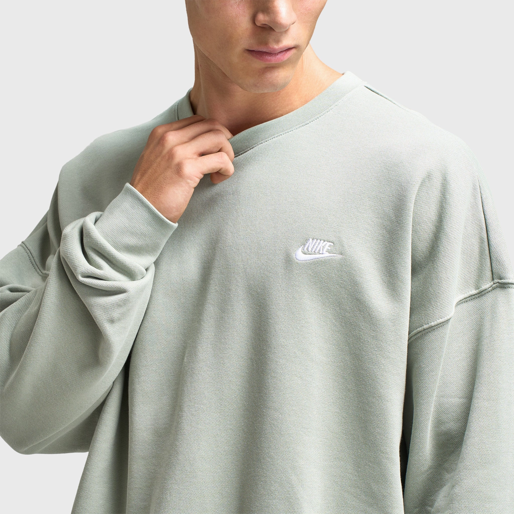 Nike Sportswear Club Fleece Oversized Crewneck Jade Horizon / White