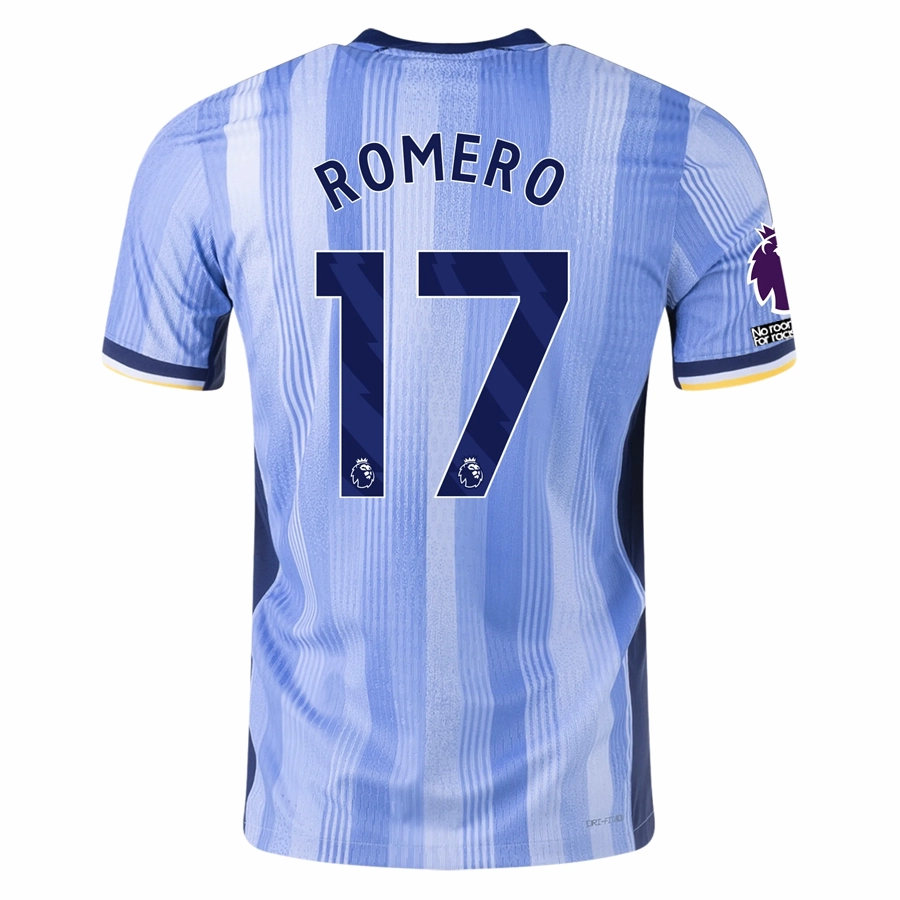 Nike Tottenham Cristian Romero Authentic Away Jersey w/ EPL   No Room For Racism Patches 24/25 (Cobalt Bliss/Binary Blue)