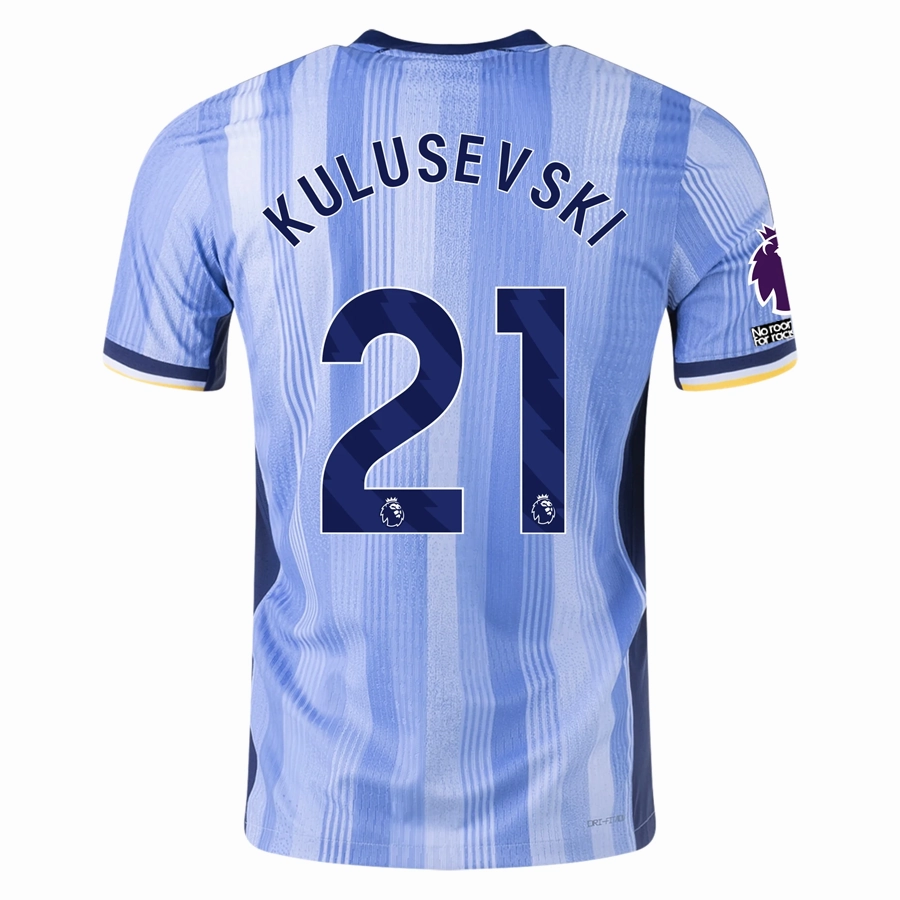 Nike Tottenham Dejan Kulusevski Authentic Away Jersey w/ EPL   No Room For Racism Patches 24/25 (Cobalt Bliss/Binary Blue)