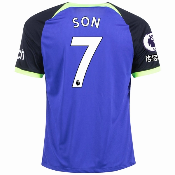Nike Tottenham Hotspur Son Heung-Min Away Jersey w/ EPL   No Room For Racism Patches 22/23 (Lapis/Black/White)