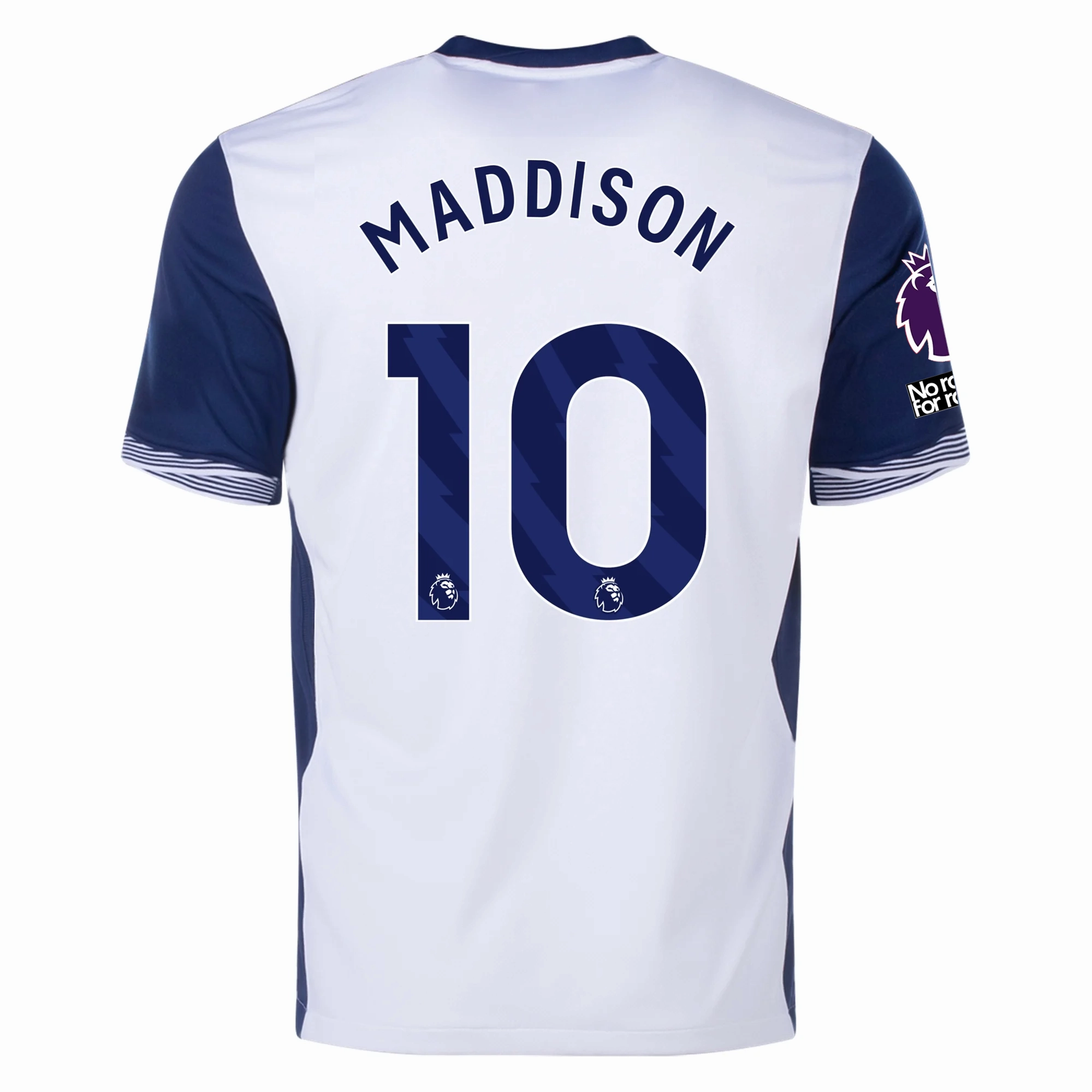 Nike Tottenham James Maddison Home Jersey w/ EPL   No Room For Racism Patches 24/25 (White/Binary Blue)