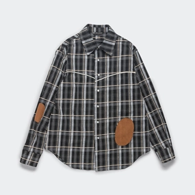 Noah Patch Check Shirt - Black