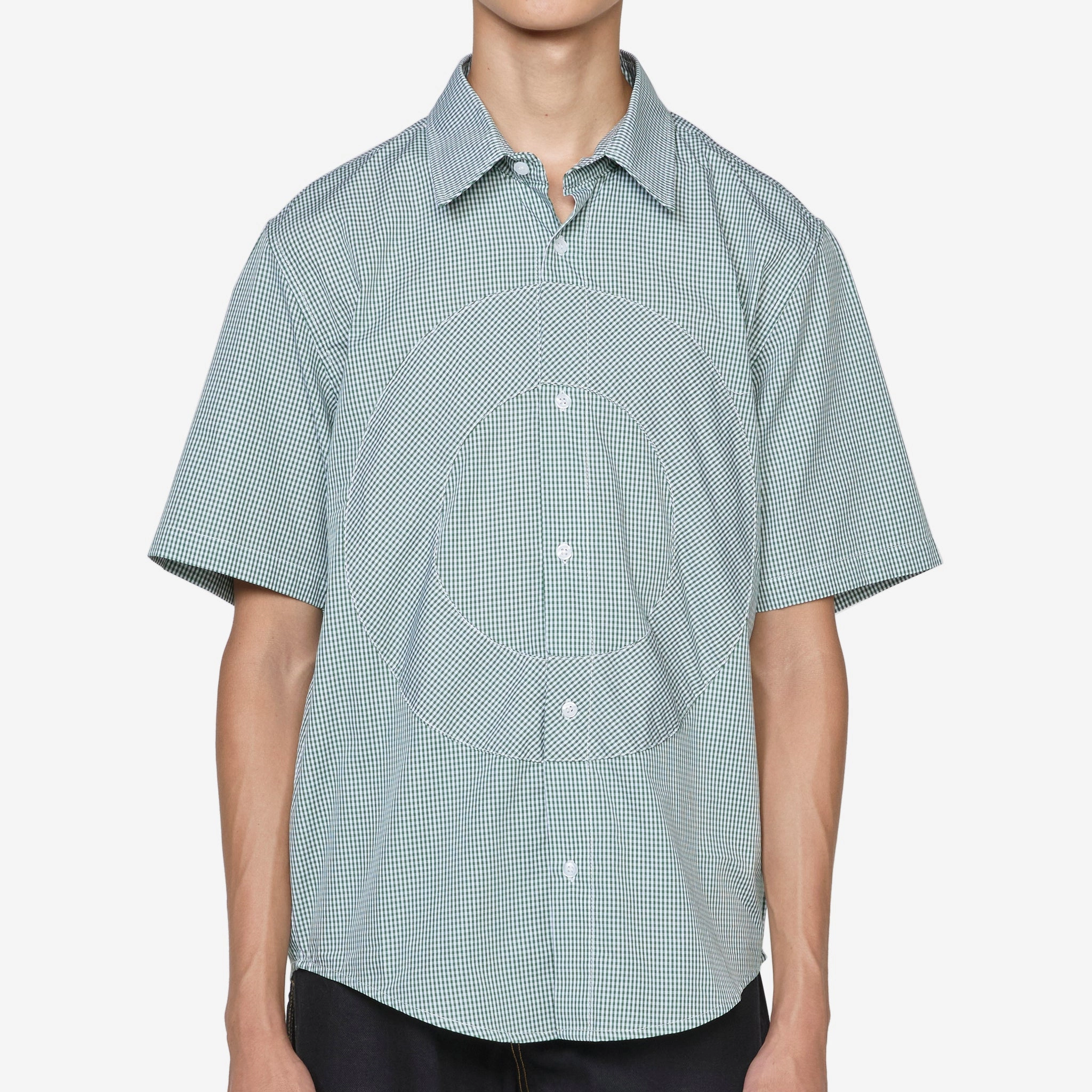O Shortsleeve Gingham Shirt Green | White