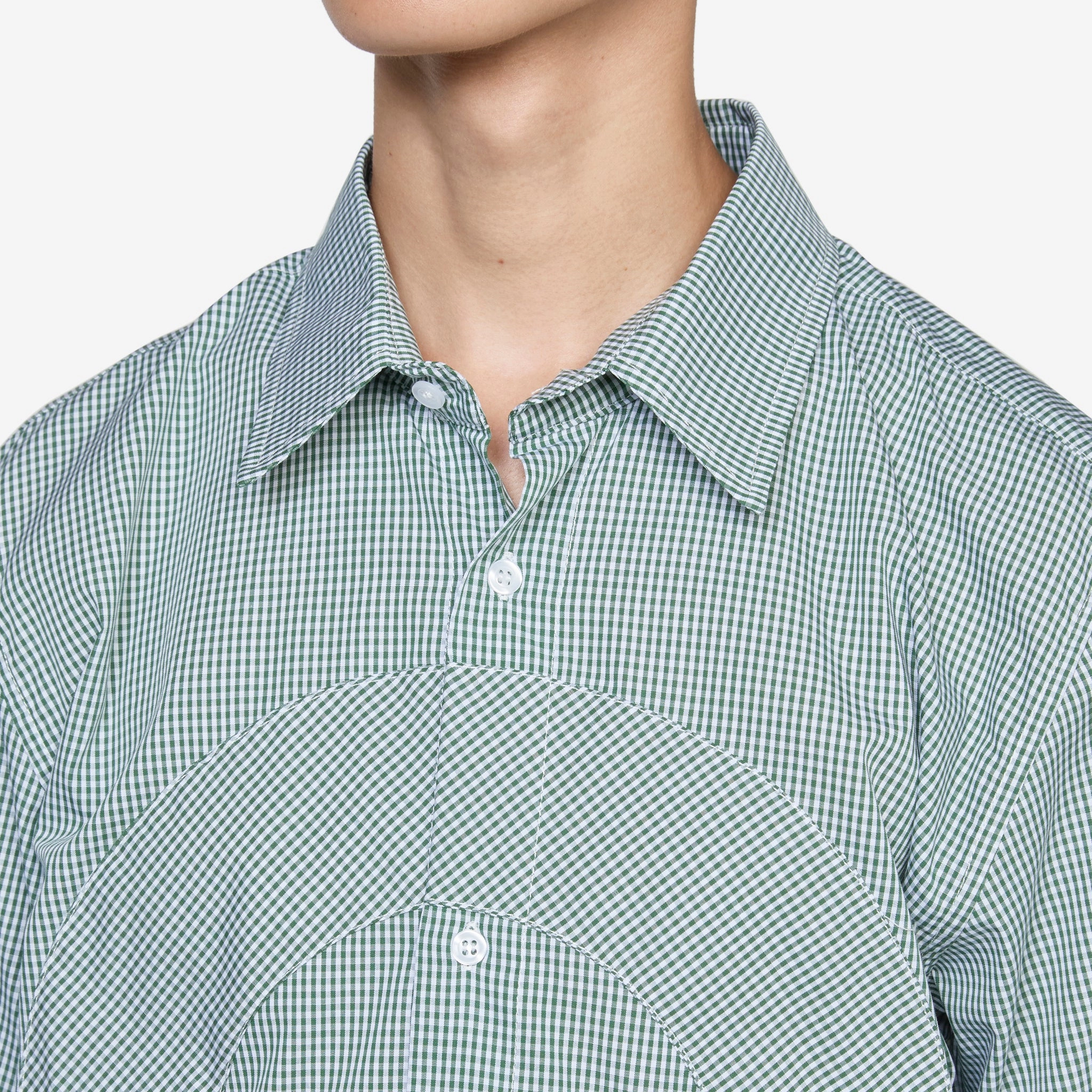 O Shortsleeve Gingham Shirt Green | White