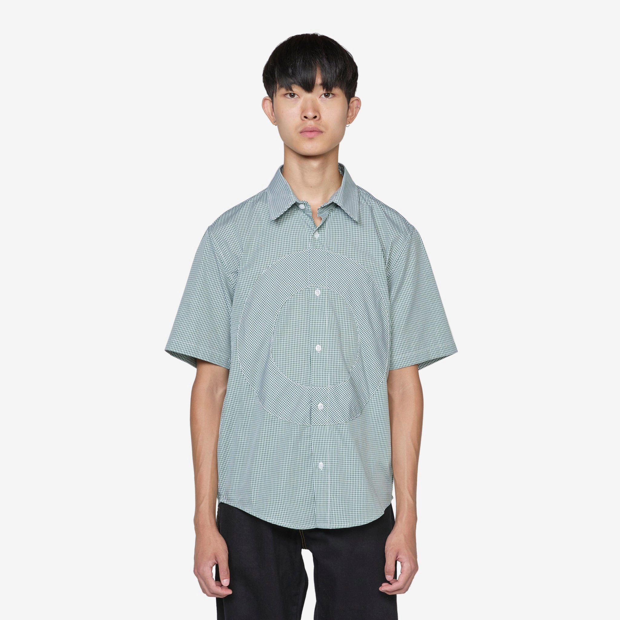 O Shortsleeve Gingham Shirt Green | White