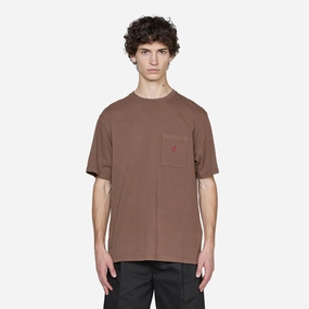 One Point T-Shirt Pigment Dyed Brown Pigment