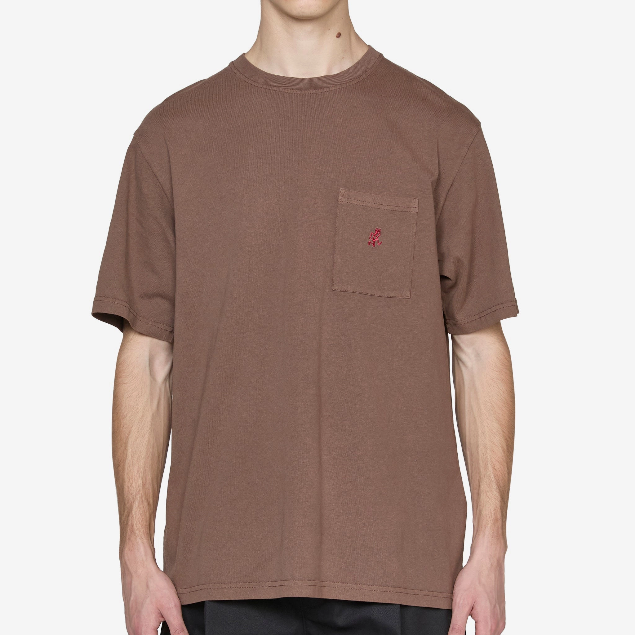 One Point T-Shirt Pigment Dyed Brown Pigment