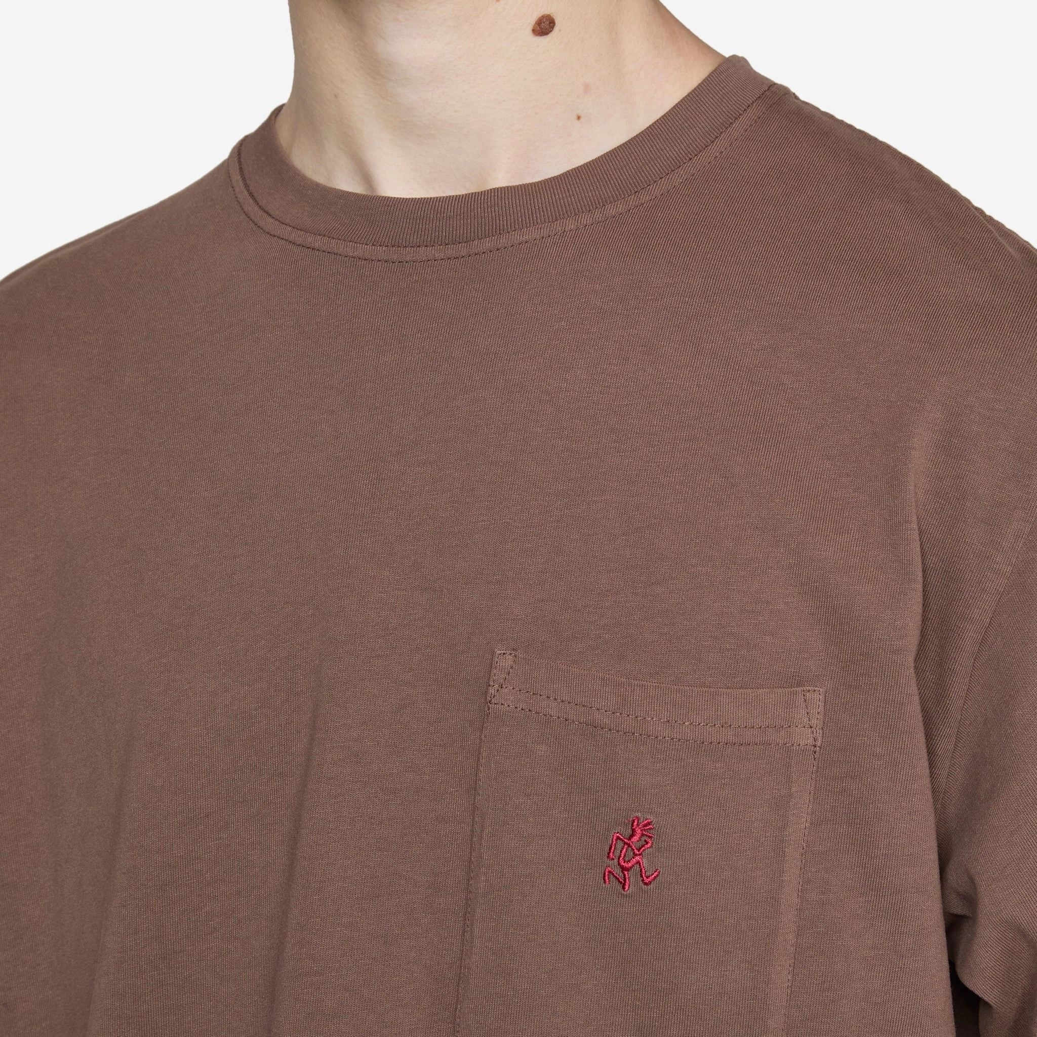 One Point T-Shirt Pigment Dyed Brown Pigment