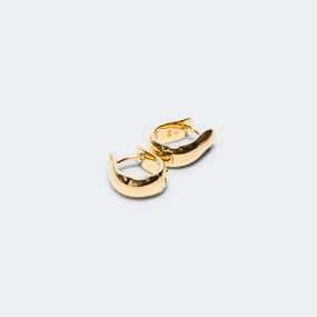 Oyster Hoops Small - 925 Silver/18K Gold
