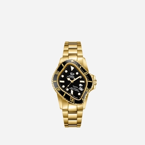 PEA001 Golden Precision Steel | Black Bezel | Black Dial 40mm