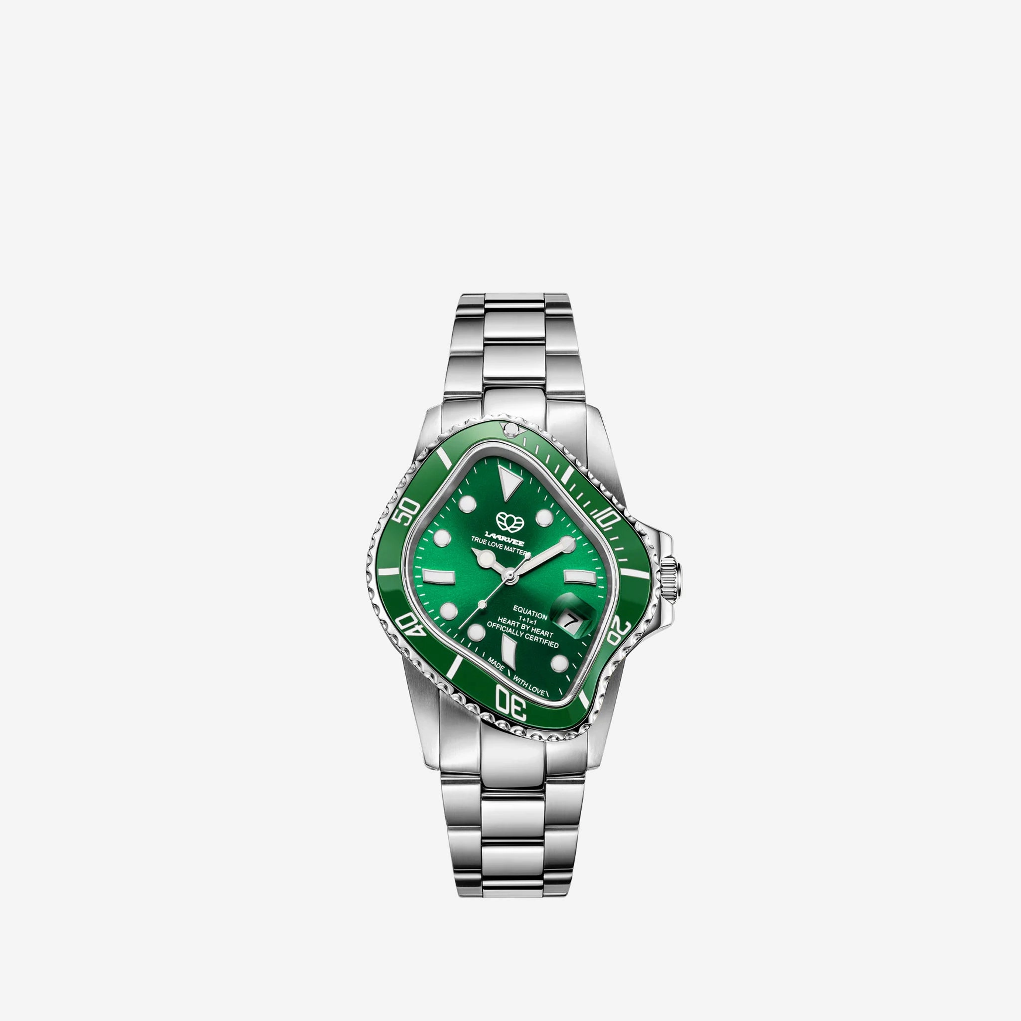 PEA001 Silver Precision Steel | Green Bezel | Green Dial 40mm