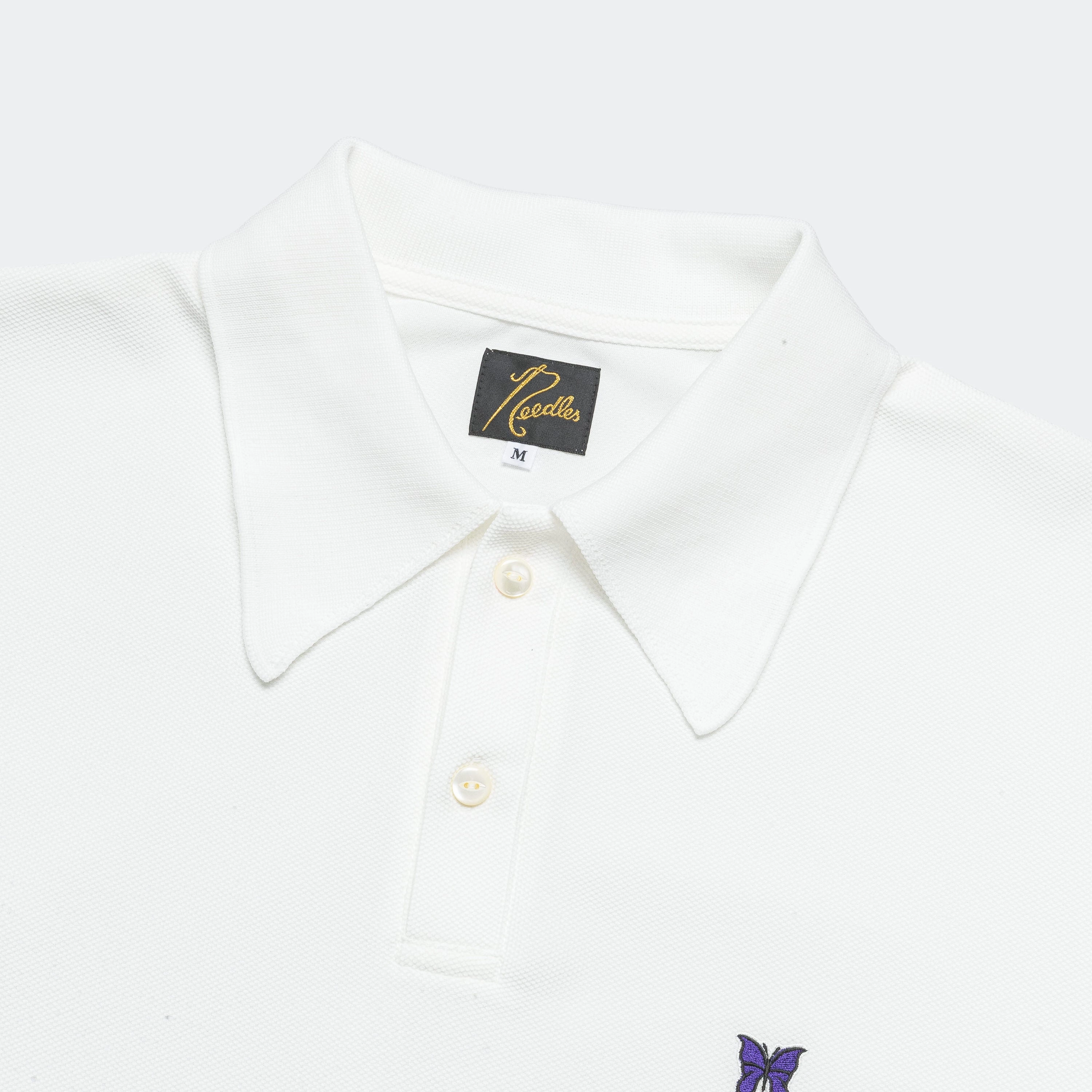 Polo SS Shirt - White Cotton Pique