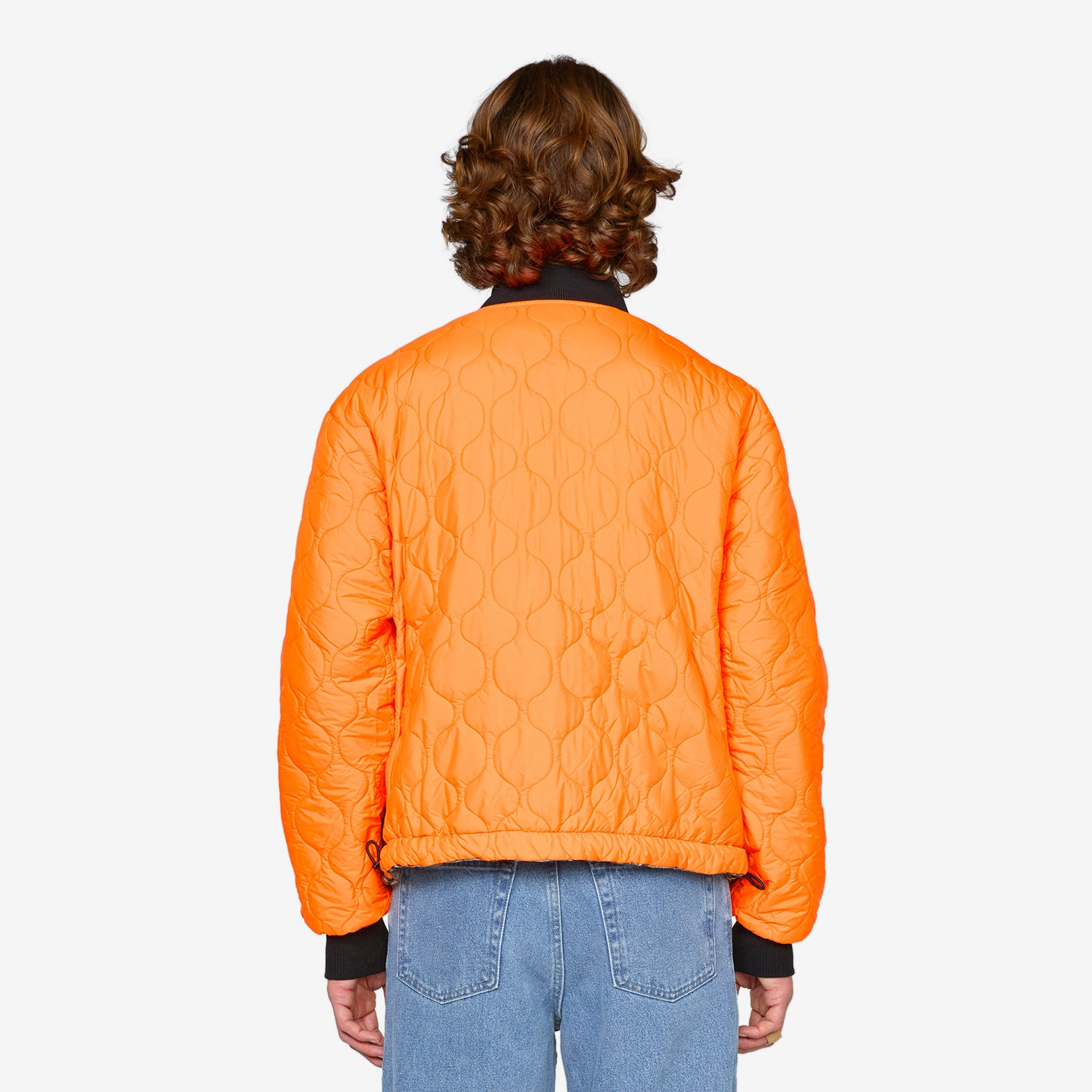 Reversible Canvas Bomber Jacket Nature Print