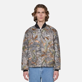 Reversible Canvas Bomber Jacket Nature Print