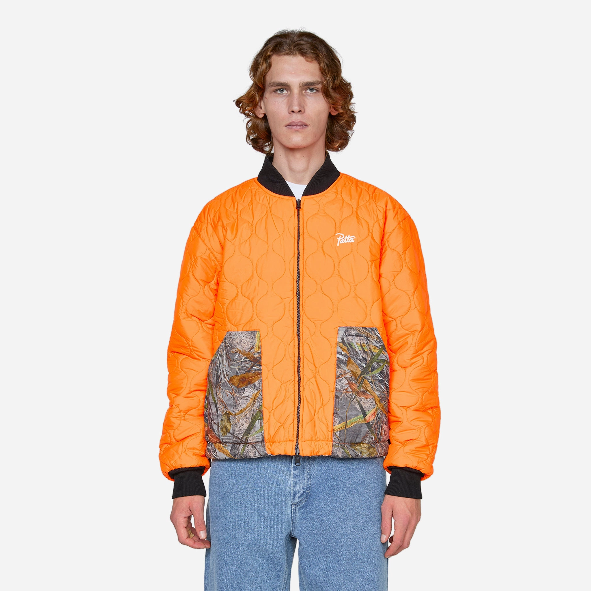 Reversible Canvas Bomber Jacket Nature Print