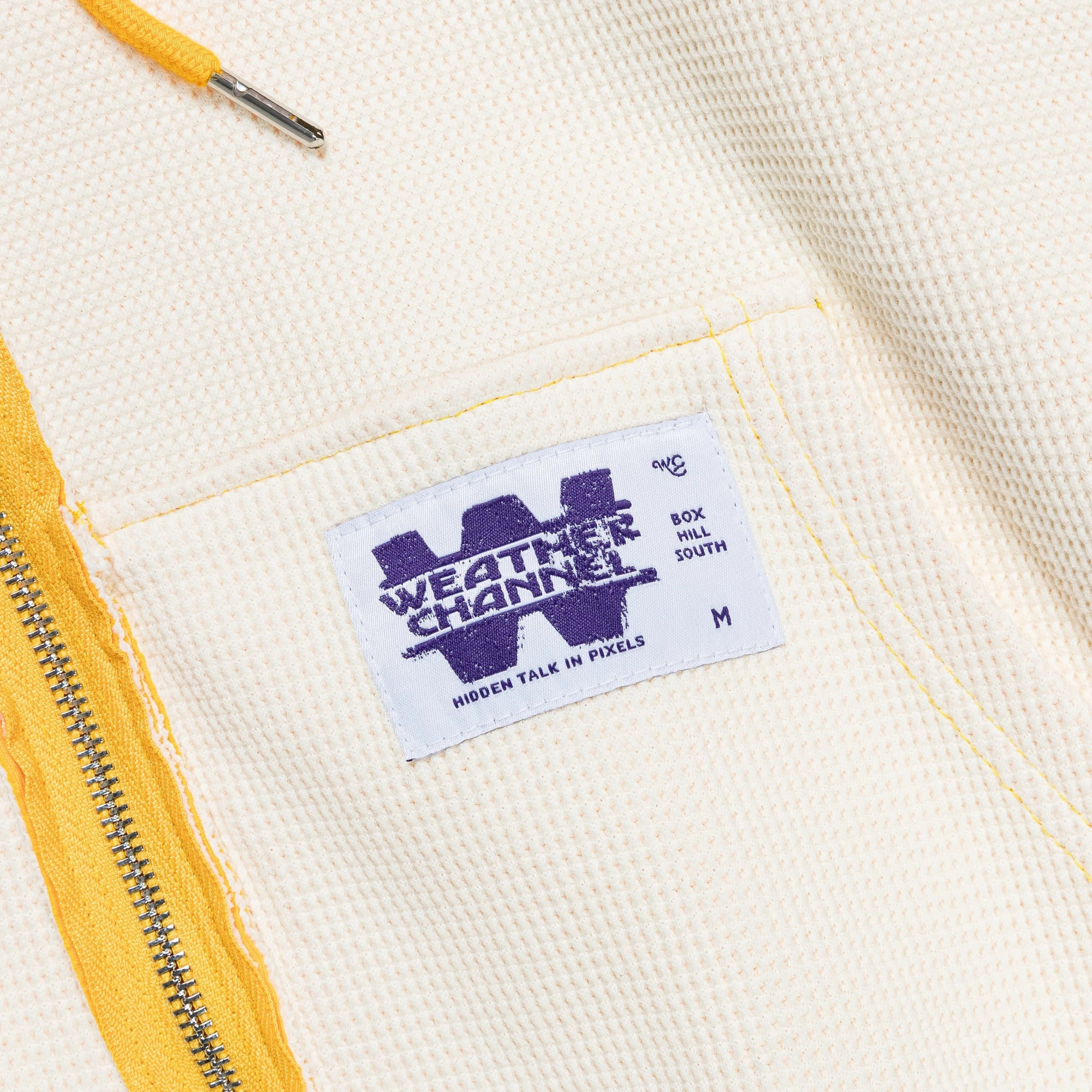 Reversible Zip-Up Hood - Yellow/Cream Waffle