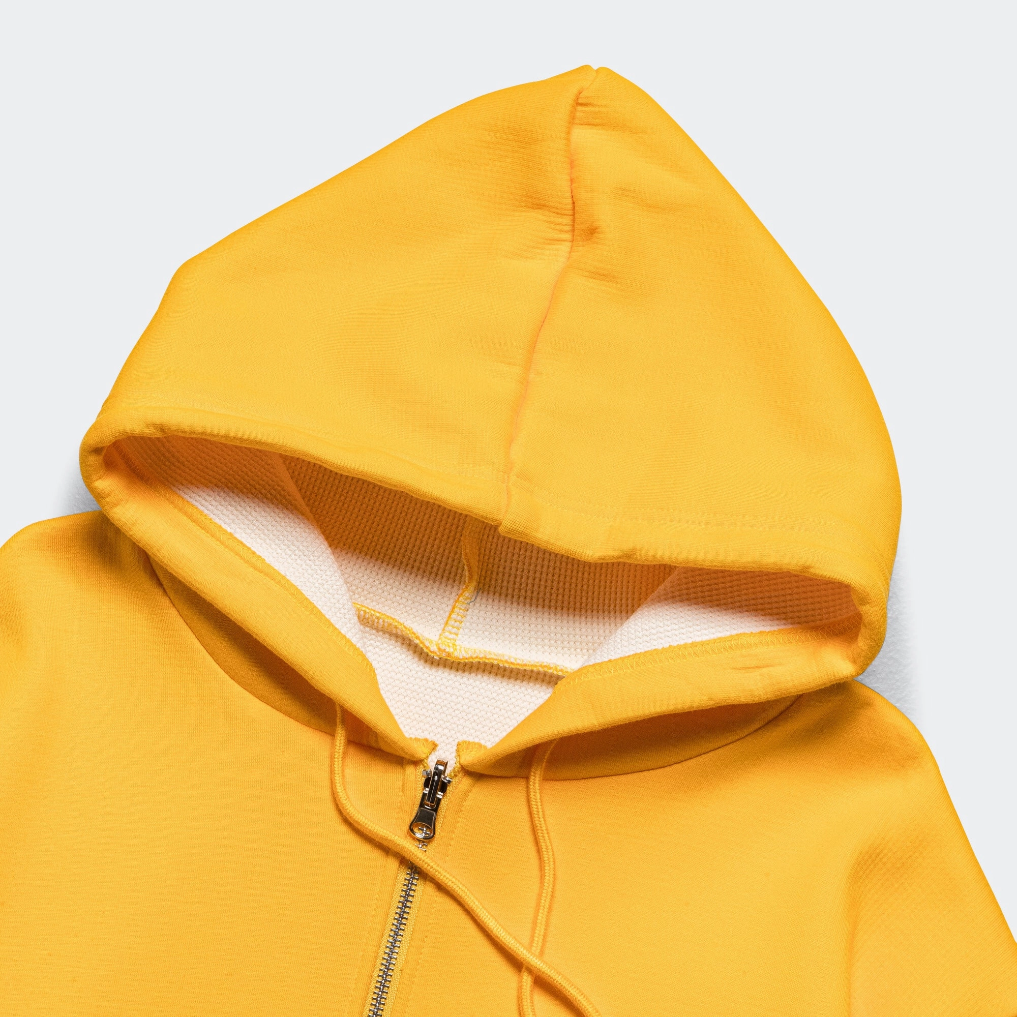 Reversible Zip-Up Hood - Yellow/Cream Waffle