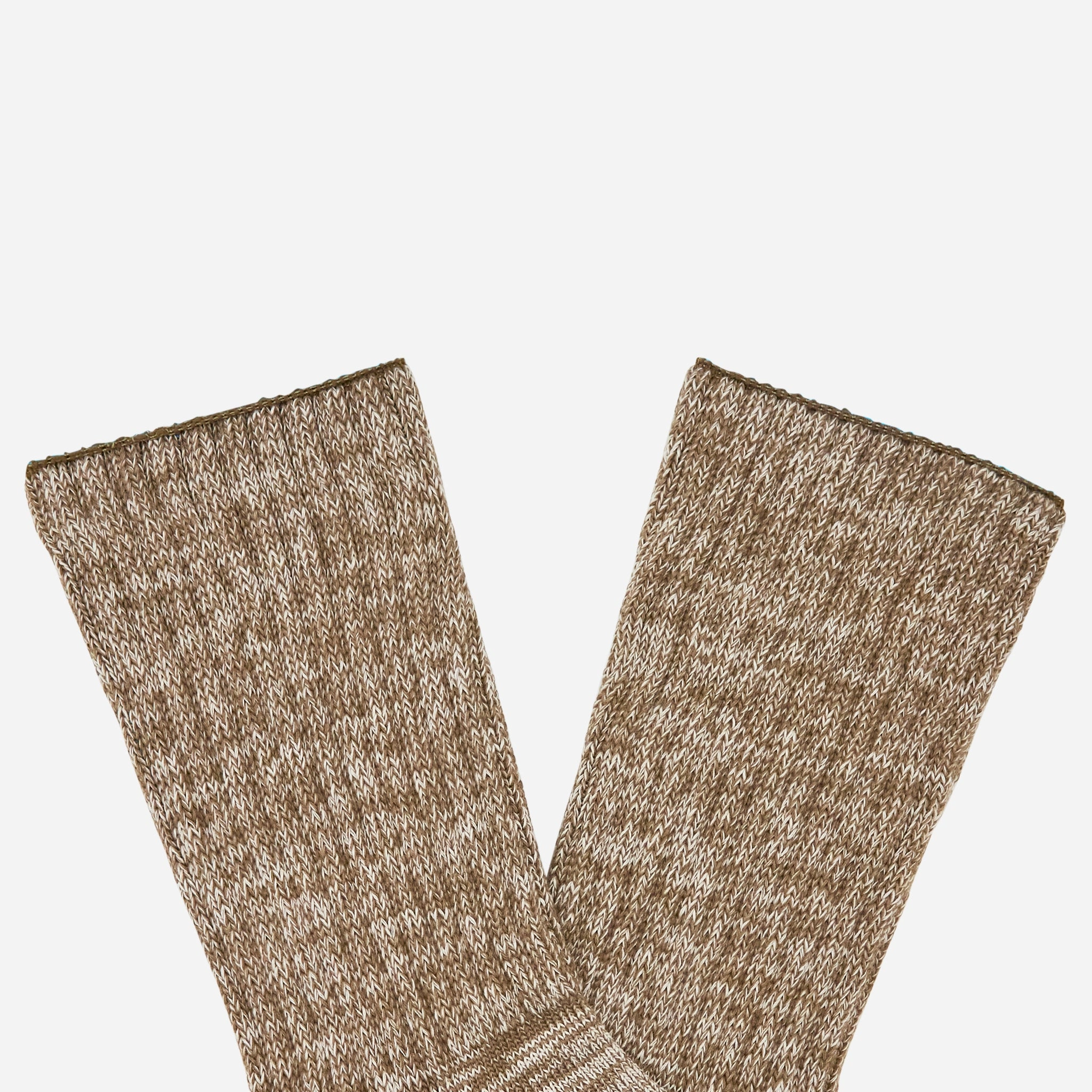 Ribbed Crew Socks Brown
