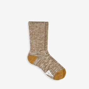 Ribbed Crew Socks Brown