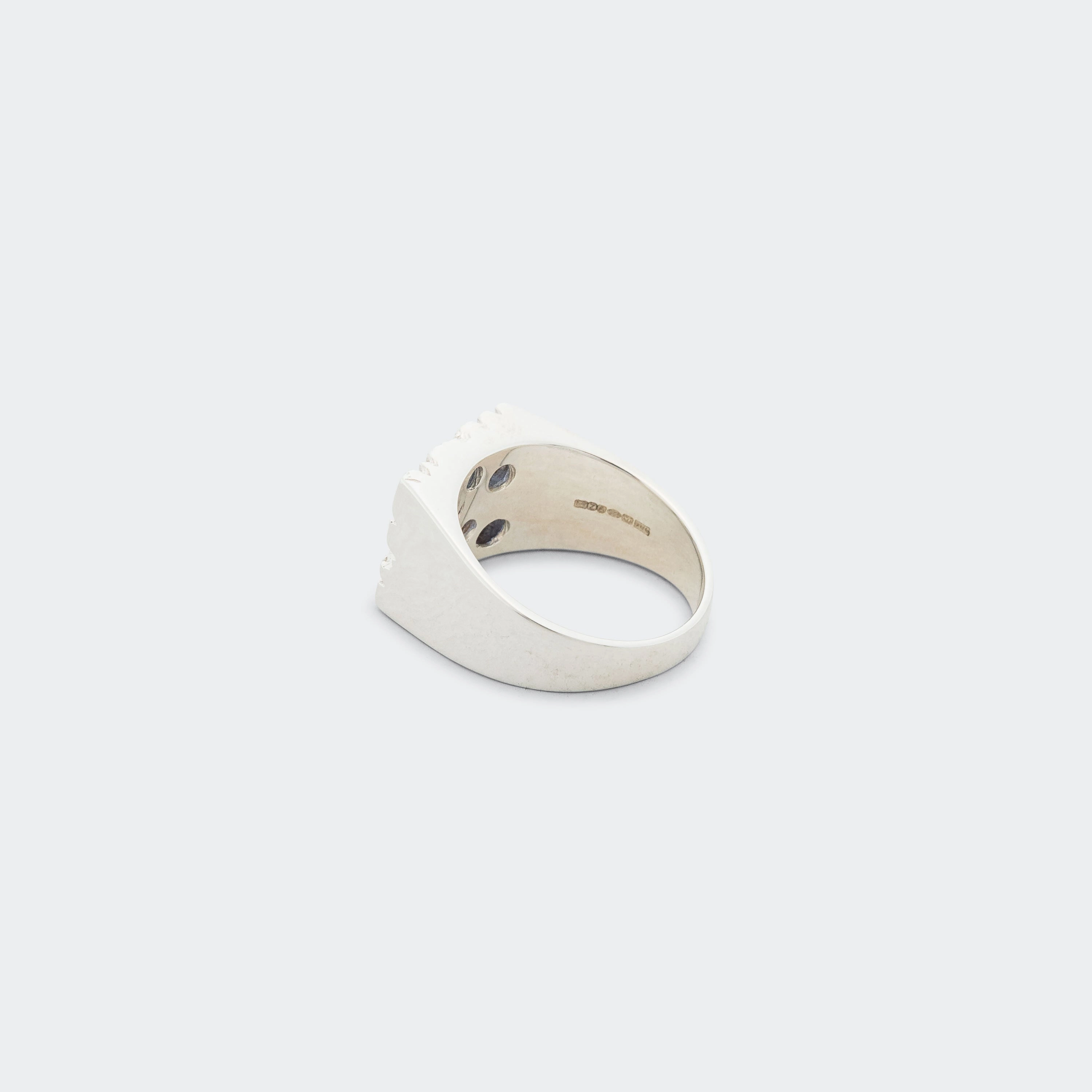 Rose Garden Signet - Blue Sapphire/925 Silver