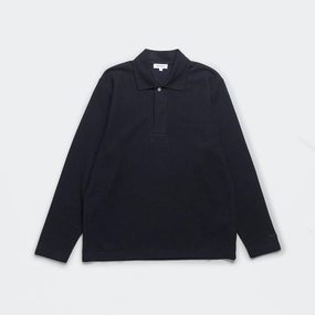 Ruben Double Face LS Polo - Dark Navy