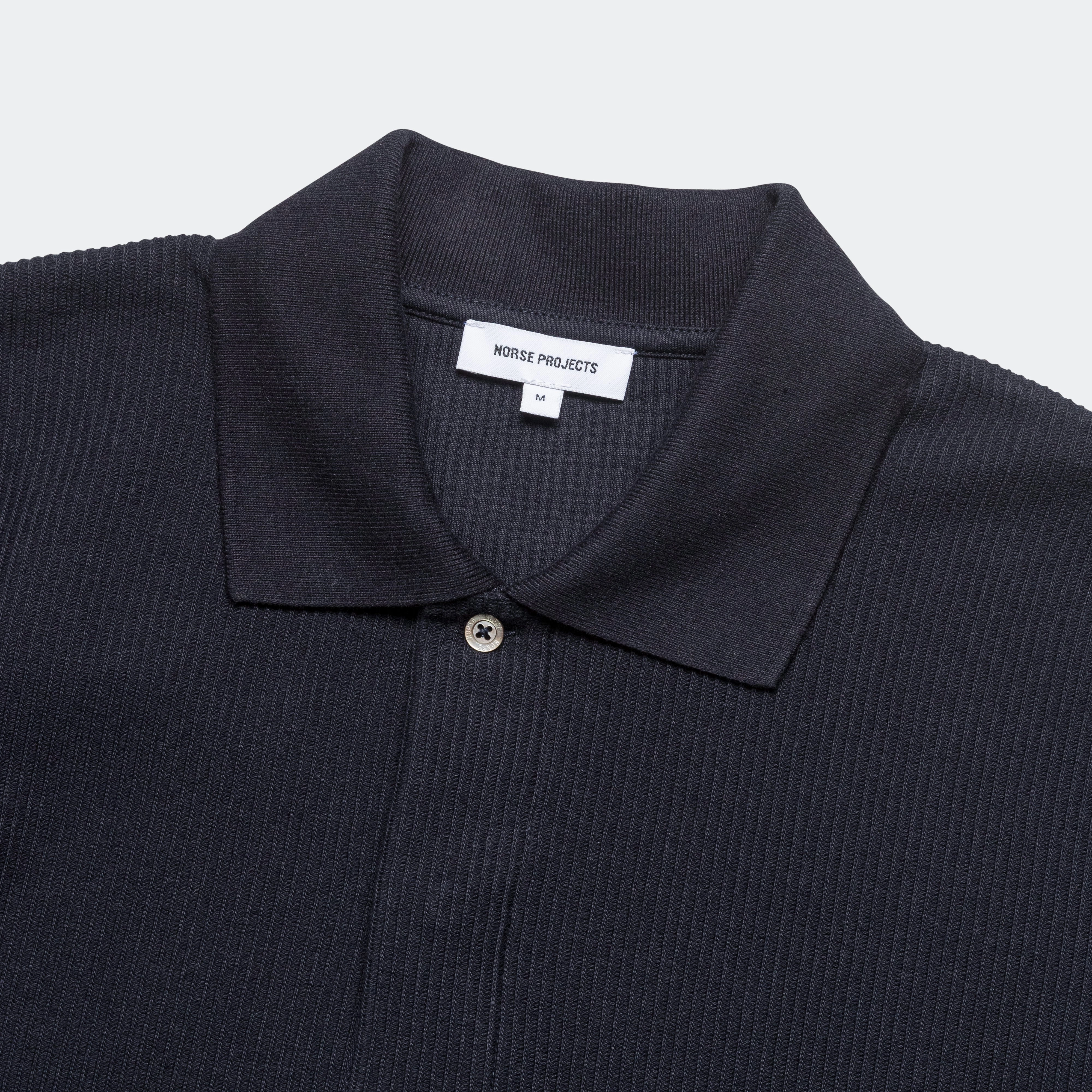 Ruben Double Face LS Polo - Dark Navy