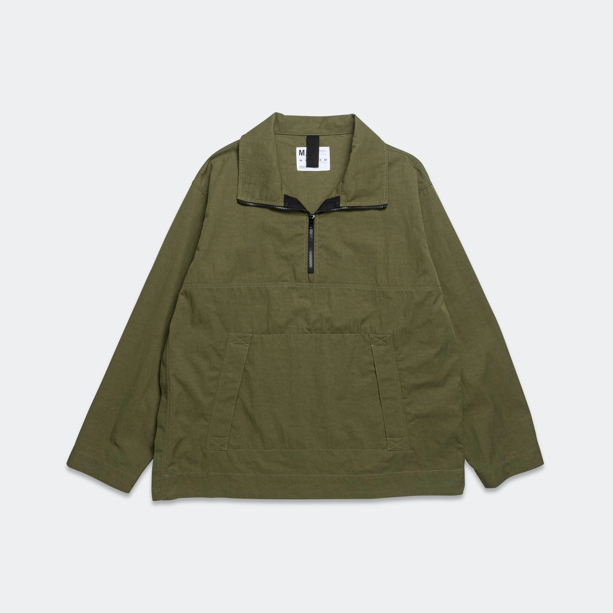 Stand Collar Anorak - Proofed Cotton Nylon Grass