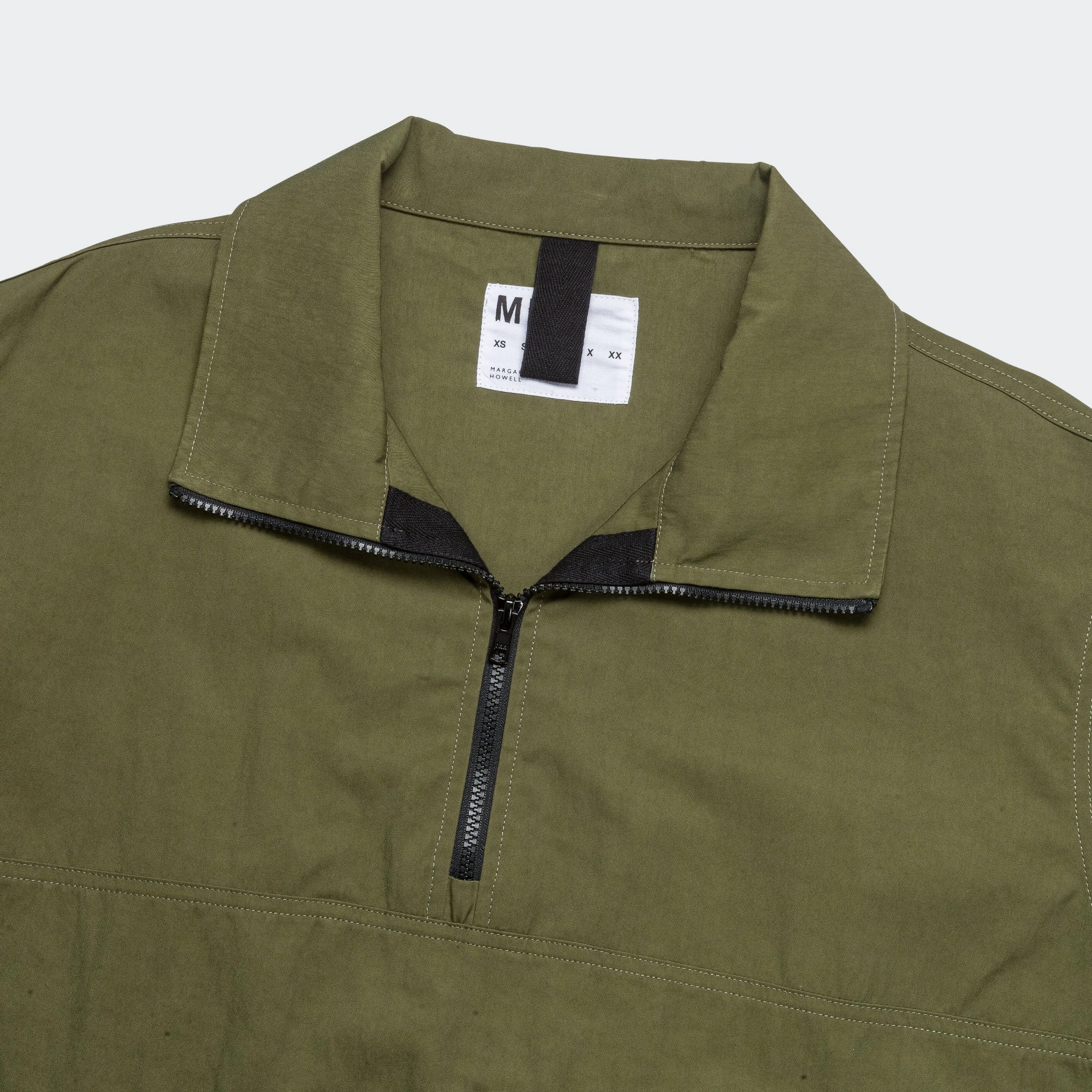 Stand Collar Anorak - Proofed Cotton Nylon Grass