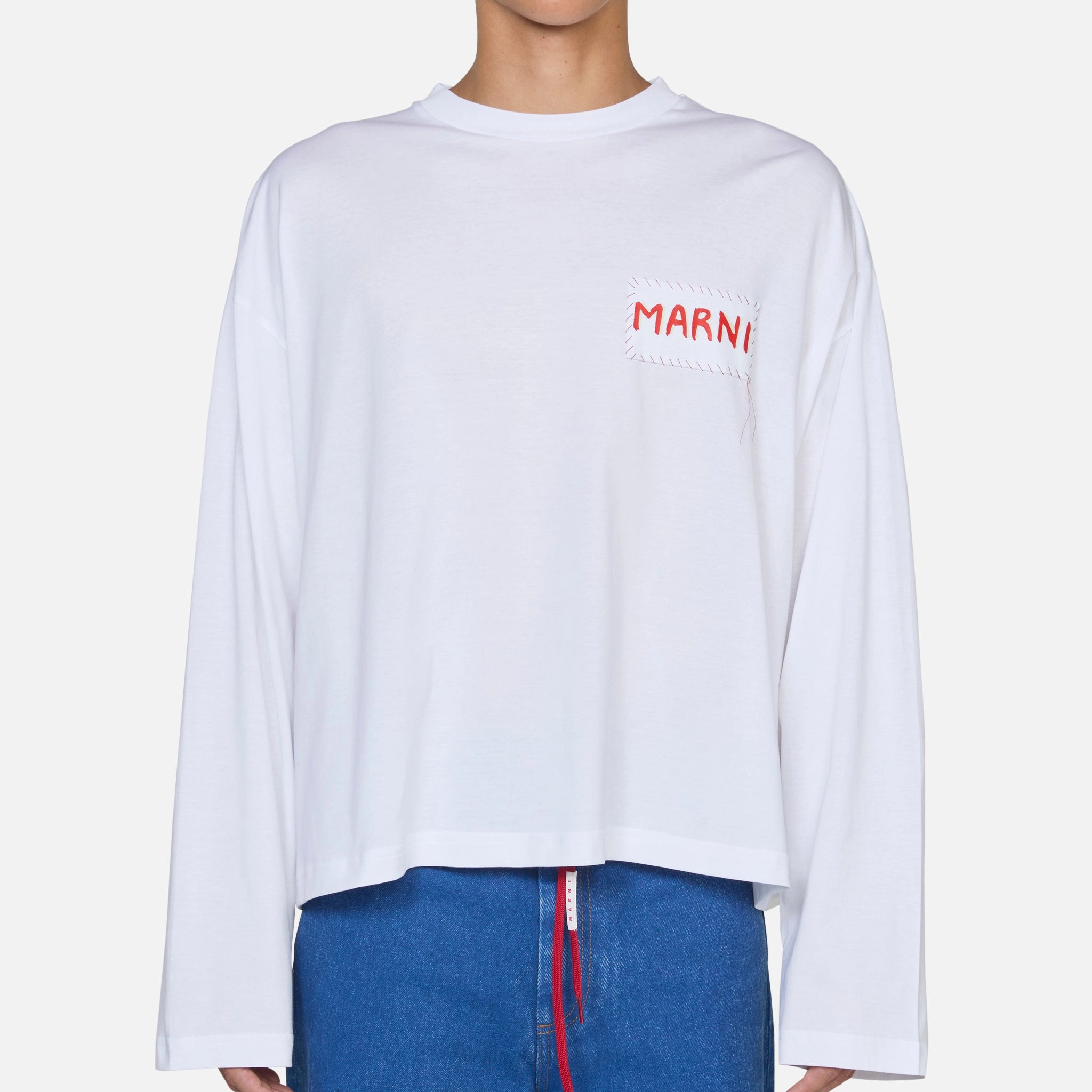 Stitch Logo Longsleeve T-Shirt Lily White
