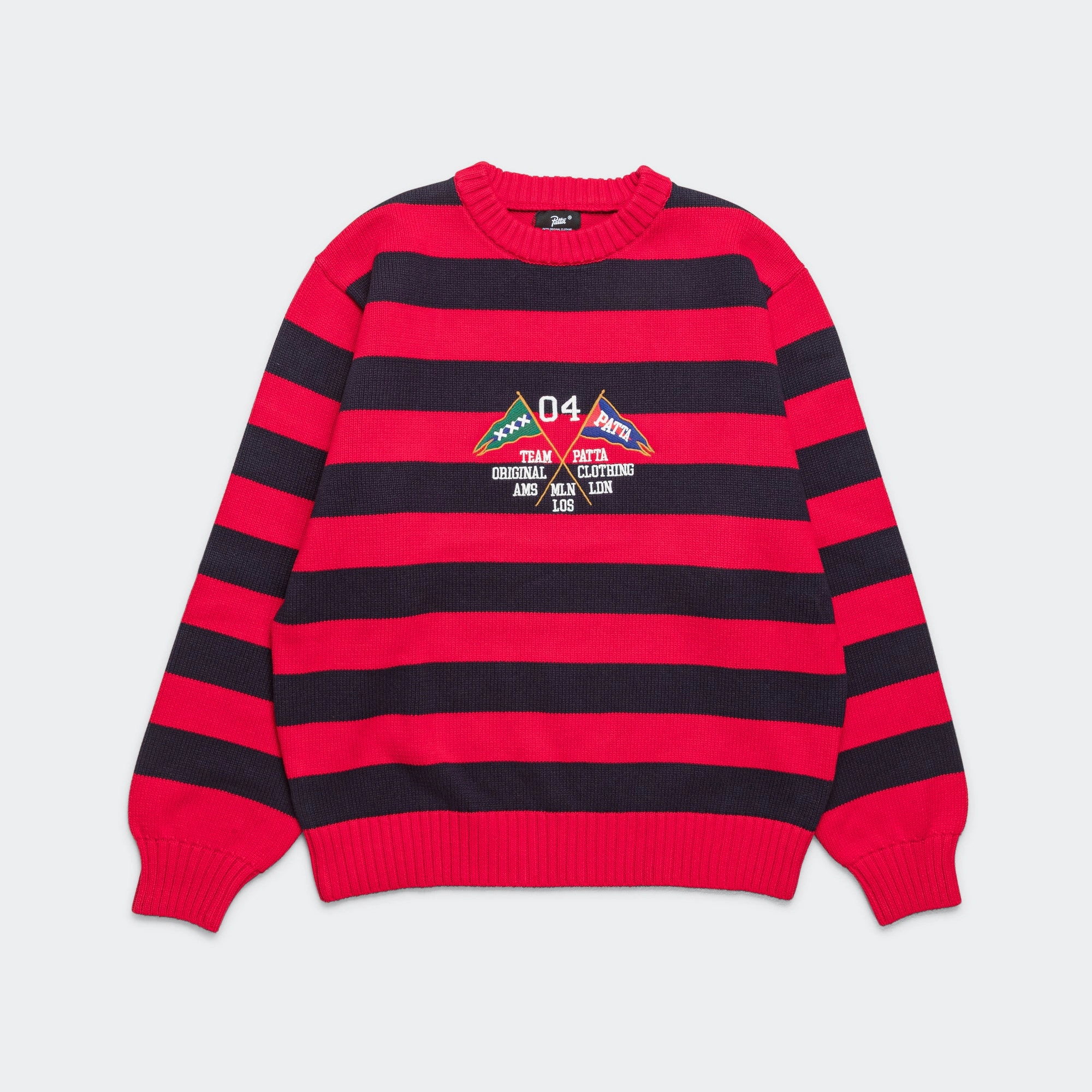 Striped Flag Knitted Sweater - Multi