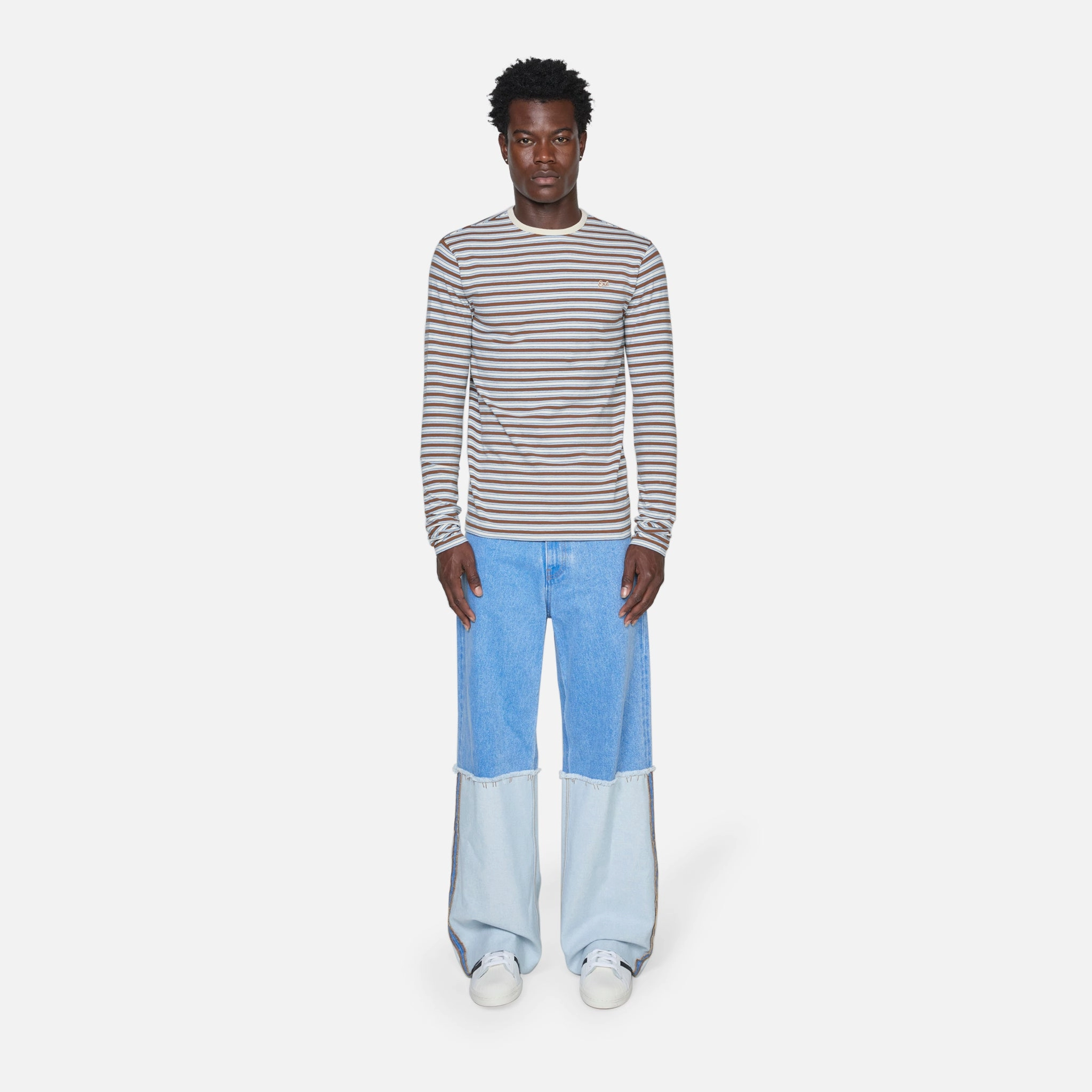Striped Longsleeve T-Shirt Brown