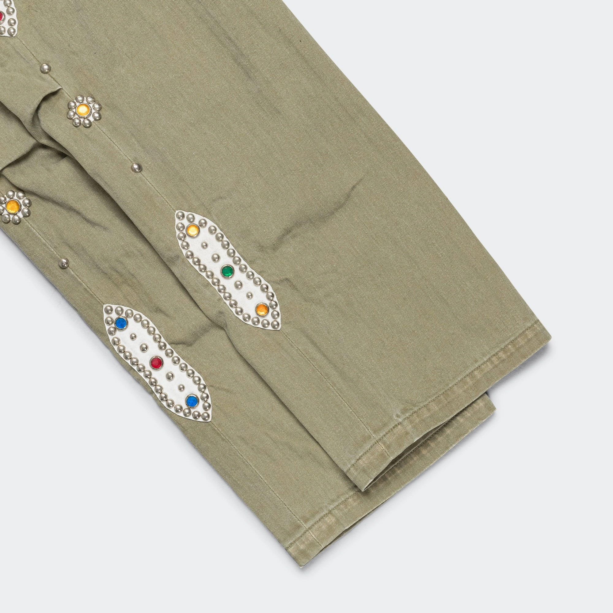 Sulfur Herringbone EASY BAKER Pants (STUDS Remake) - Khaki
