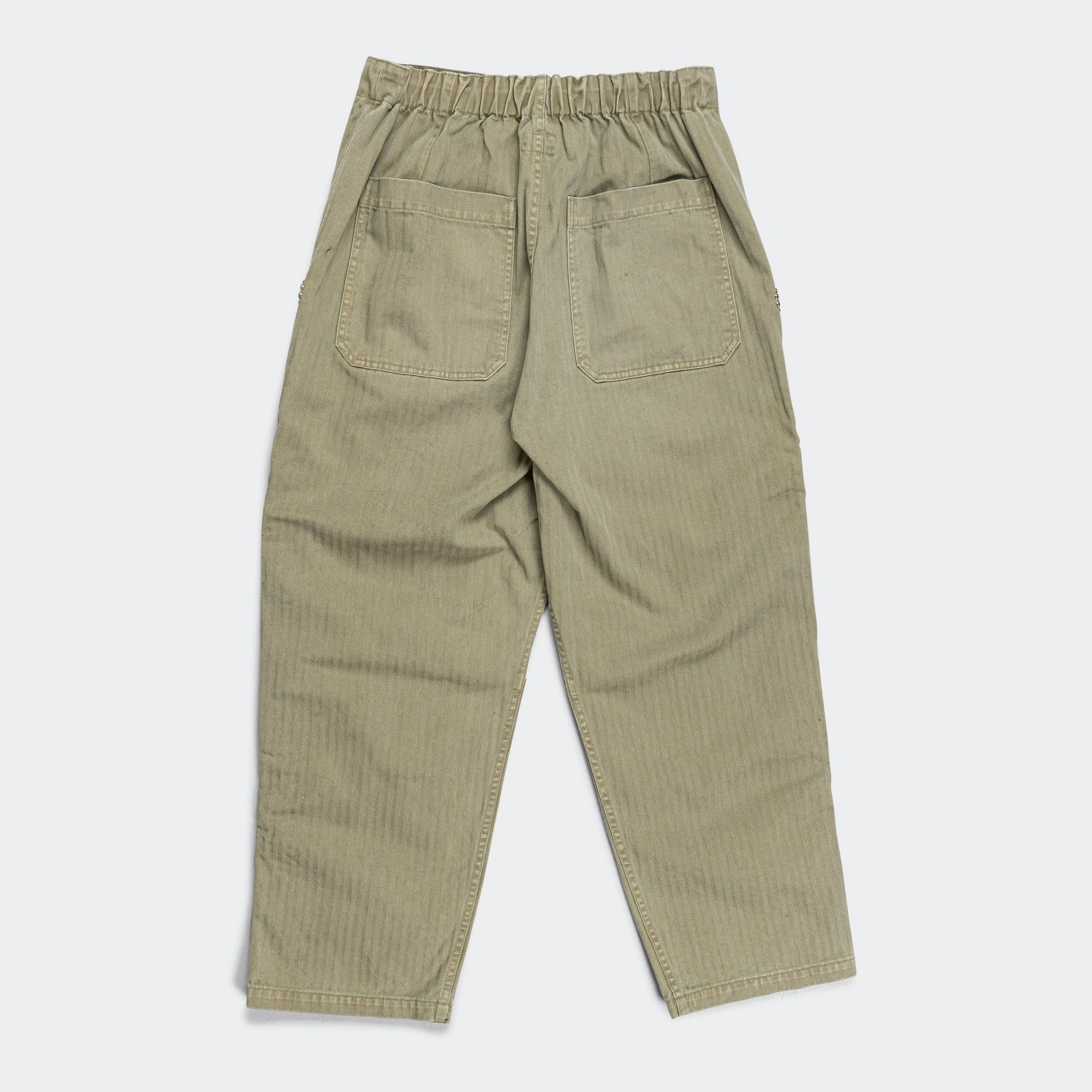Sulfur Herringbone EASY BAKER Pants (STUDS Remake) - Khaki