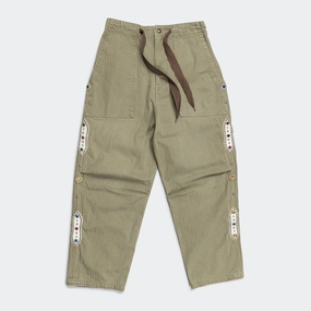 Sulfur Herringbone EASY BAKER Pants (STUDS Remake) - Khaki