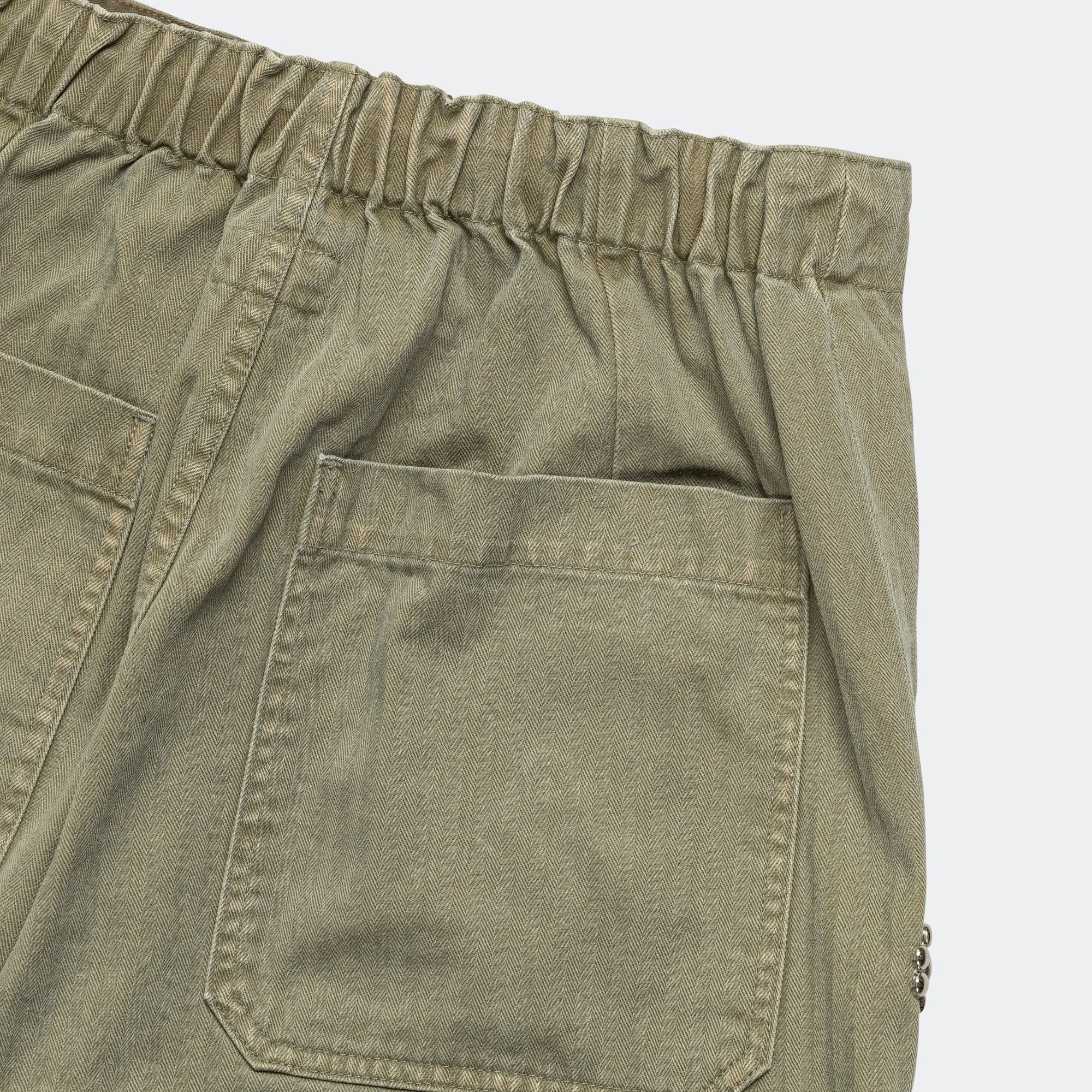 Sulfur Herringbone EASY BAKER Pants (STUDS Remake) - Khaki