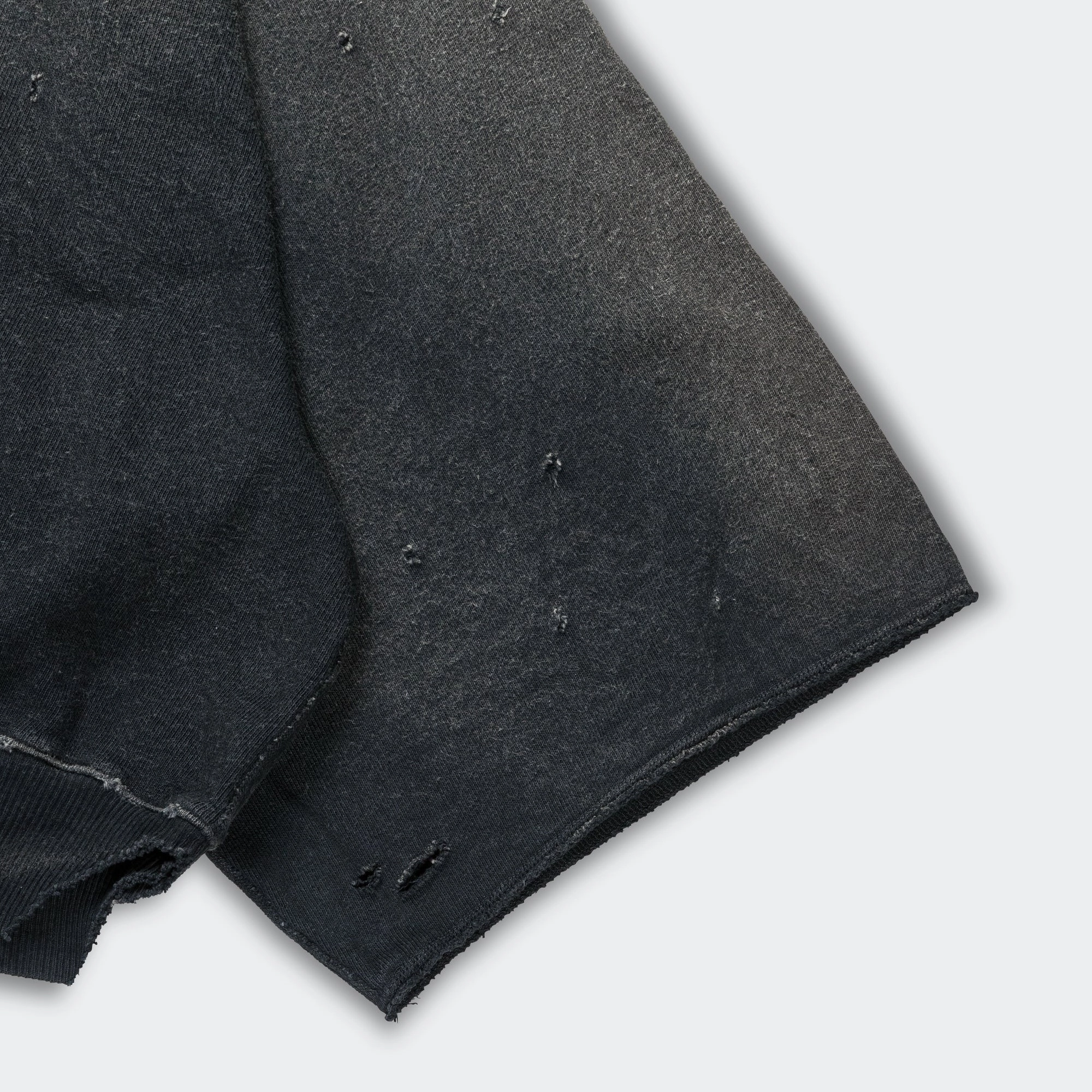 SWT Knit THRILLER Damaged DEVIL Hoodie (STUDS) - Black