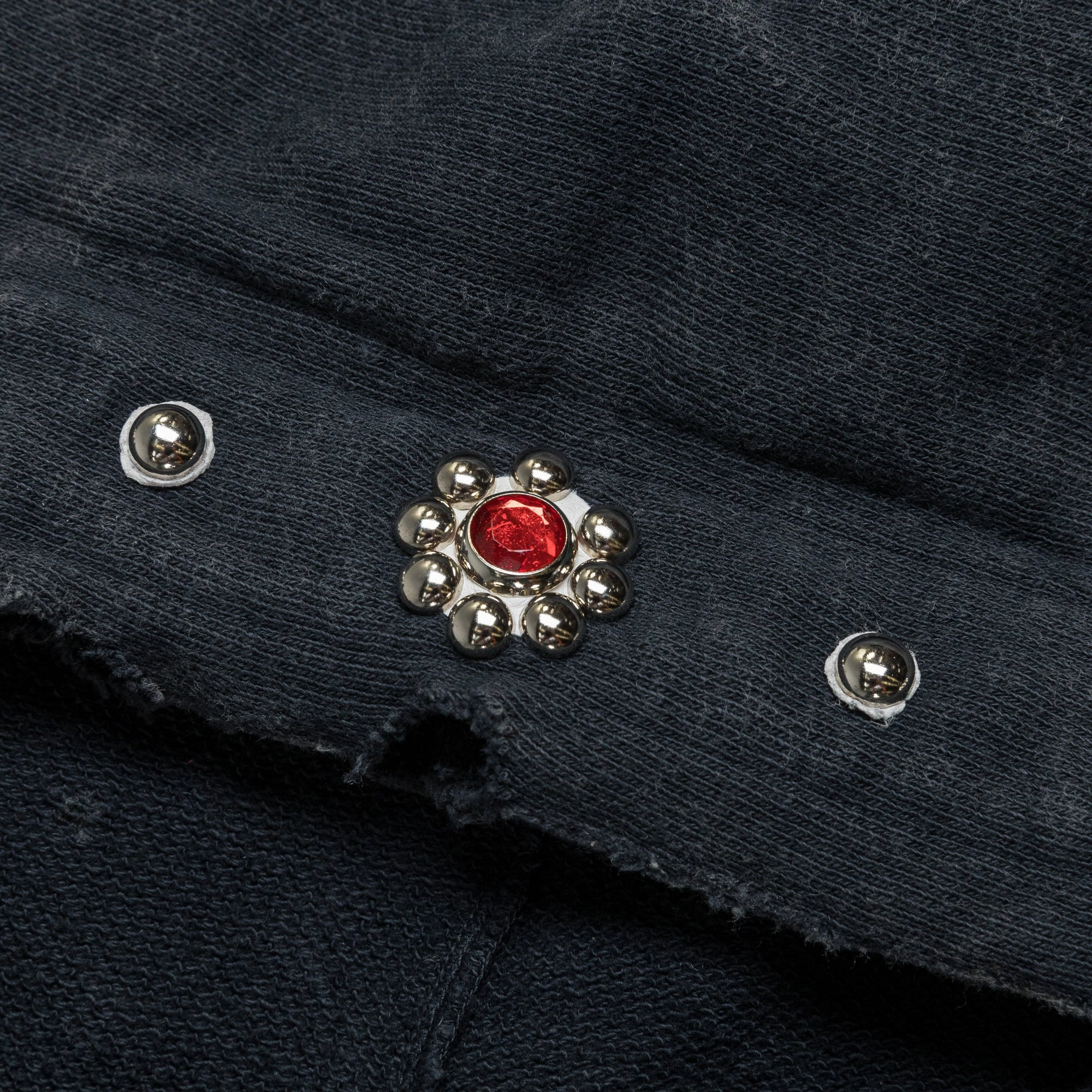 SWT Knit THRILLER Damaged DEVIL Hoodie (STUDS) - Black