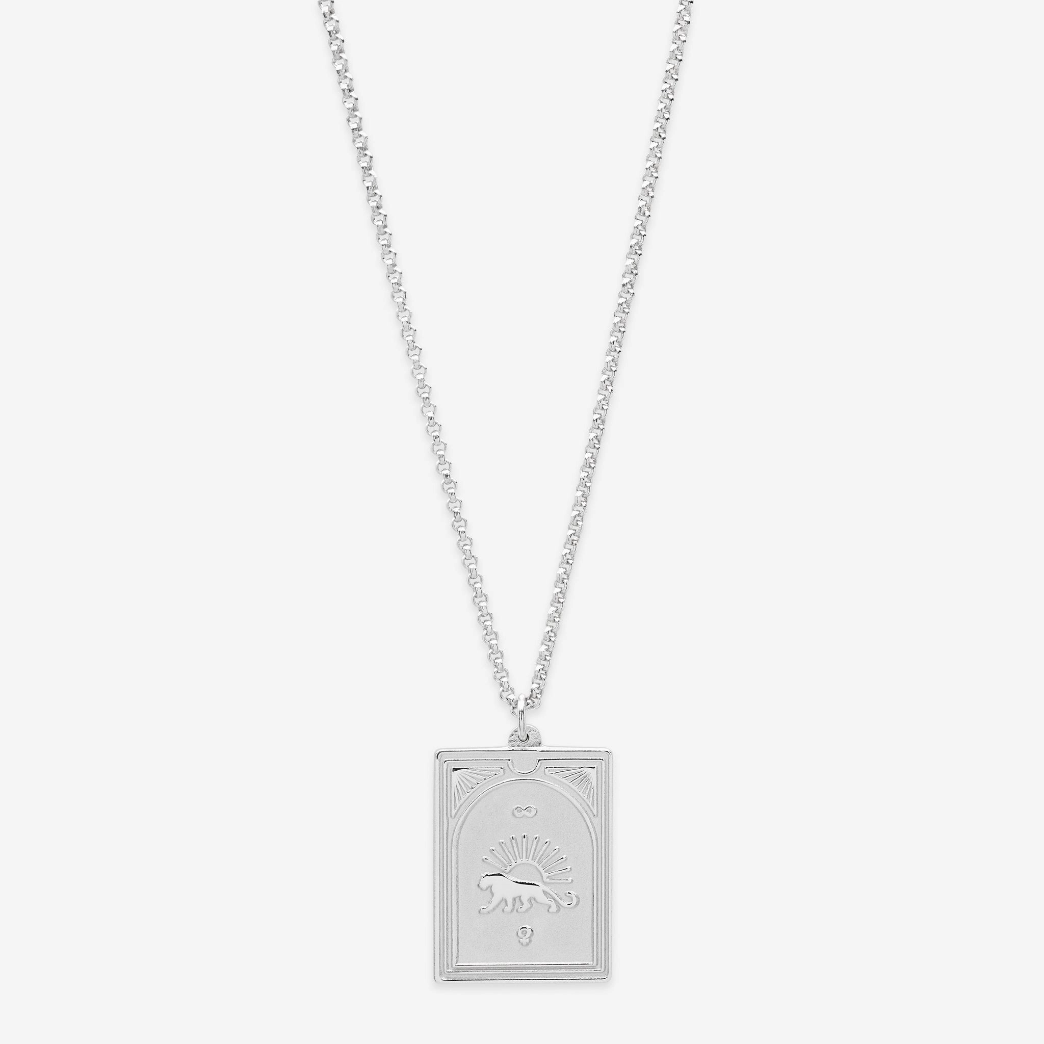 Tarot Strength Pendant Silver