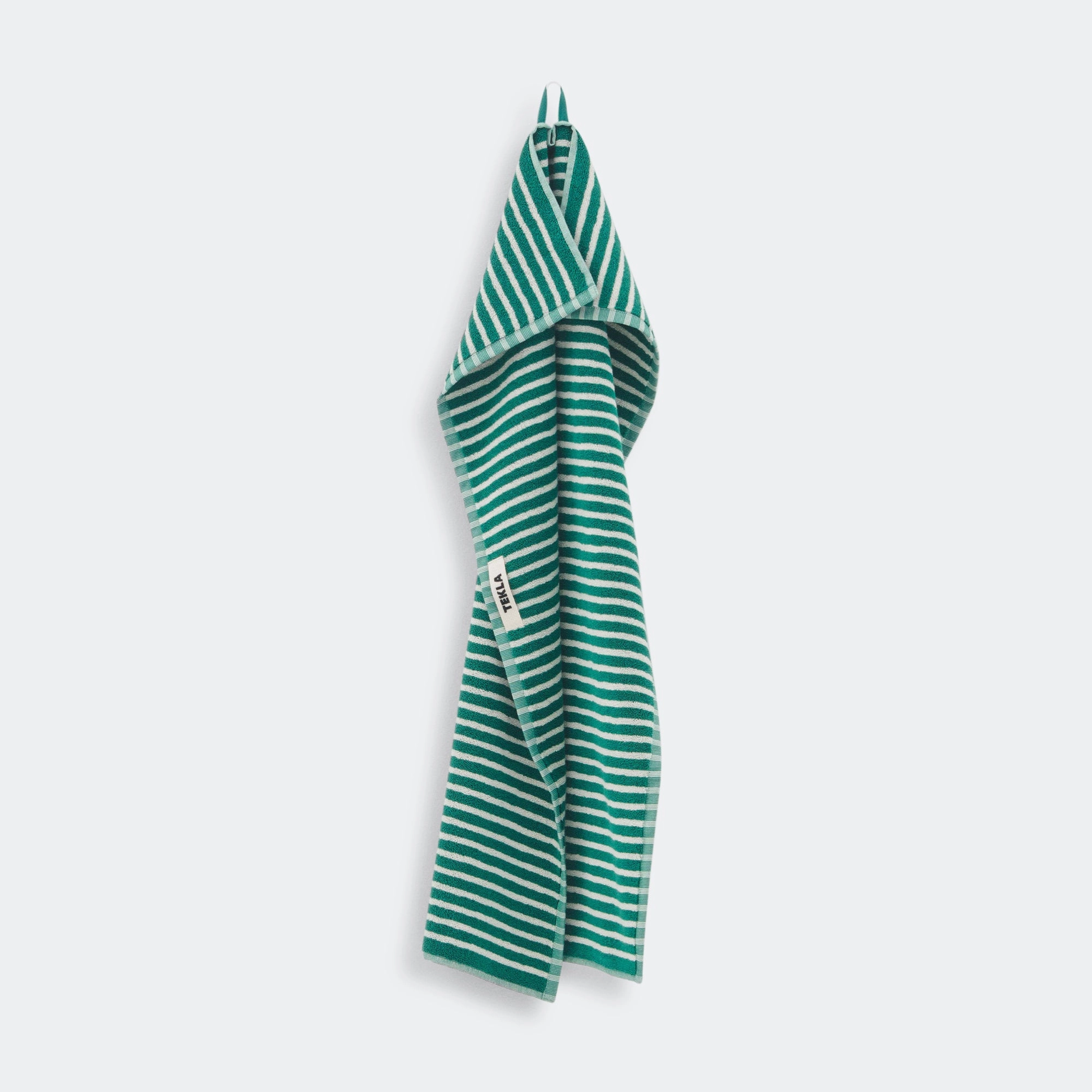 Terry Towel - Teal Green Stripes