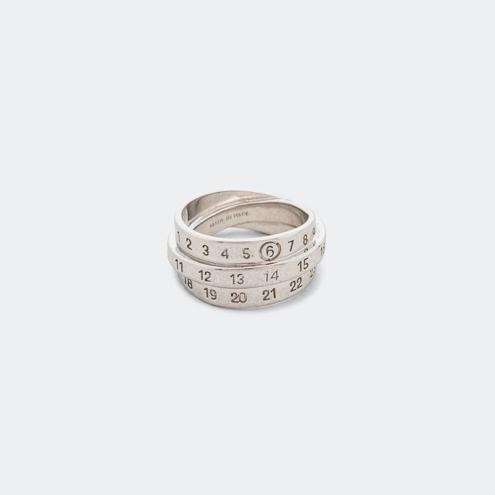 Triple Logo Ring - Silver Toned Brass